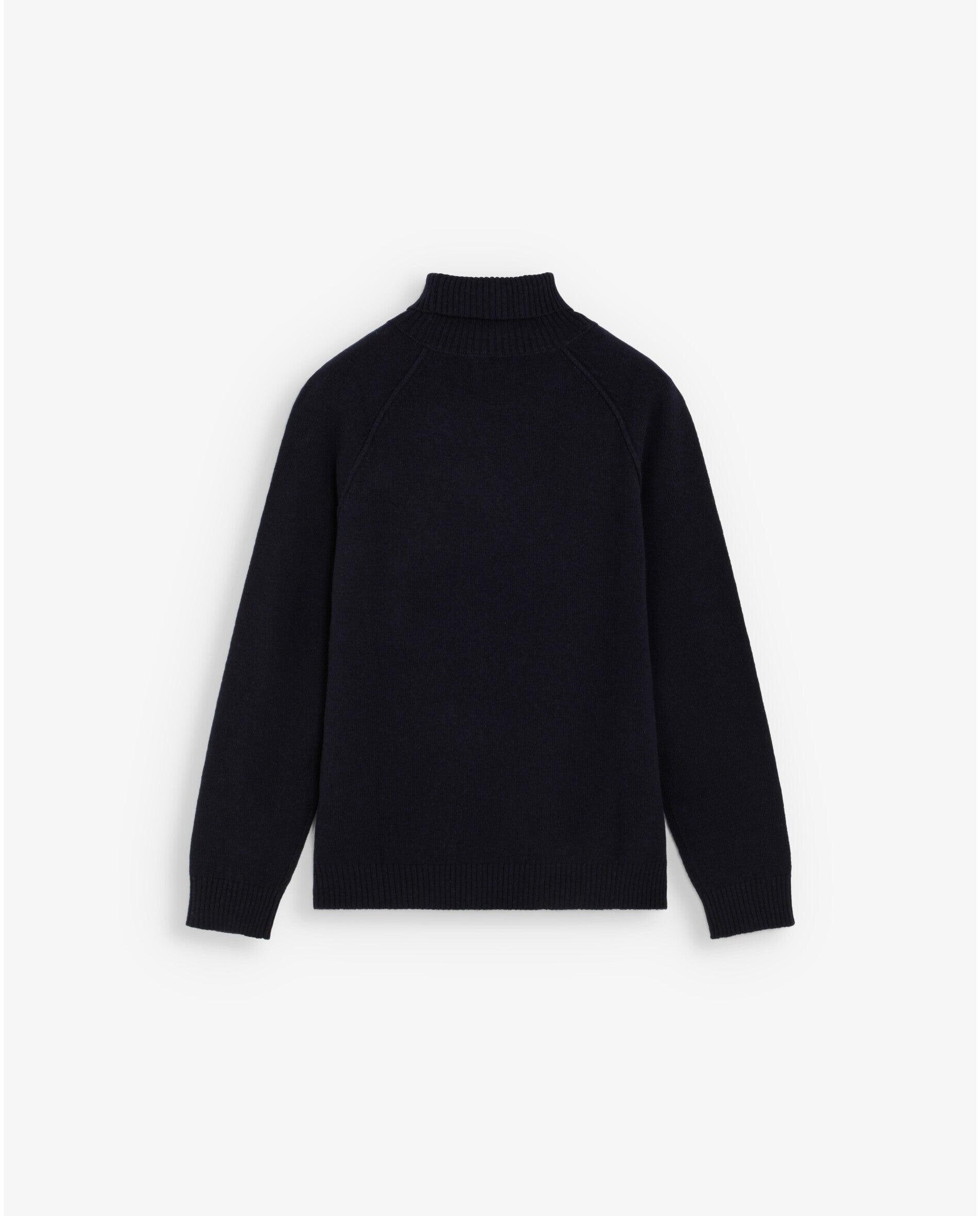 Camisola de Lã com Gola Alta Navy-2