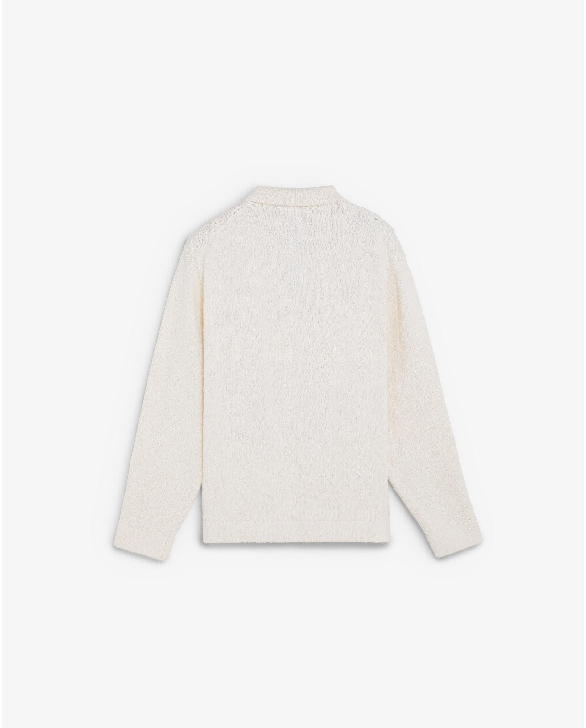Camisola com Gola Tipo Polo e Aba de Botões Creme-7