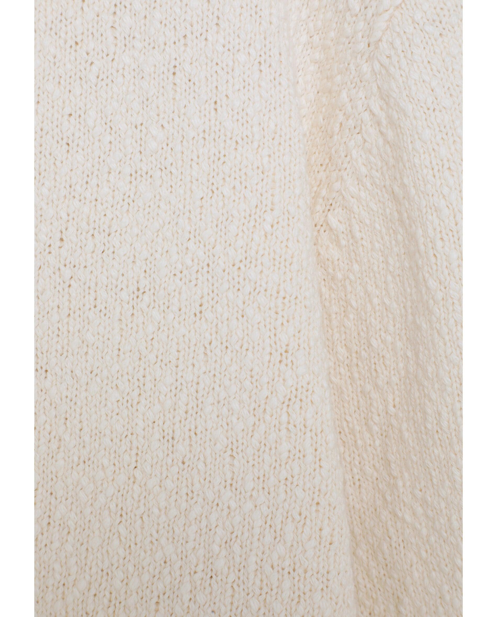 Camisola com Gola Tipo Polo e Aba de Botões Creme-8