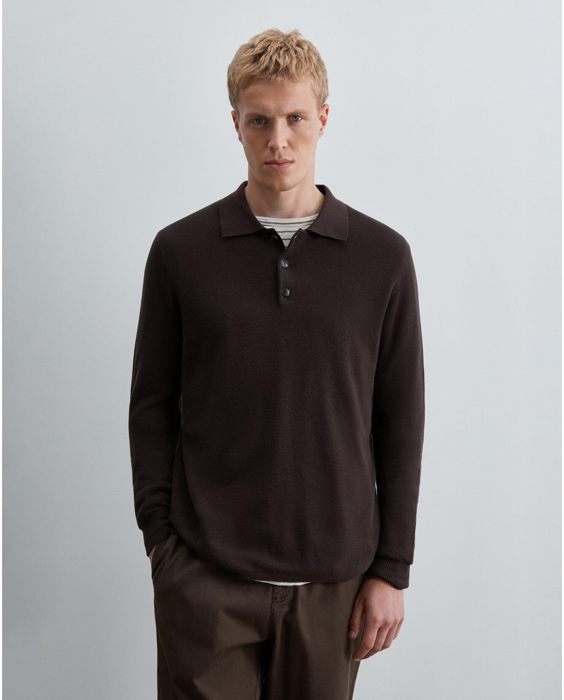 Imagem 0 de Camisola em Textura Piqué com Gola Polo