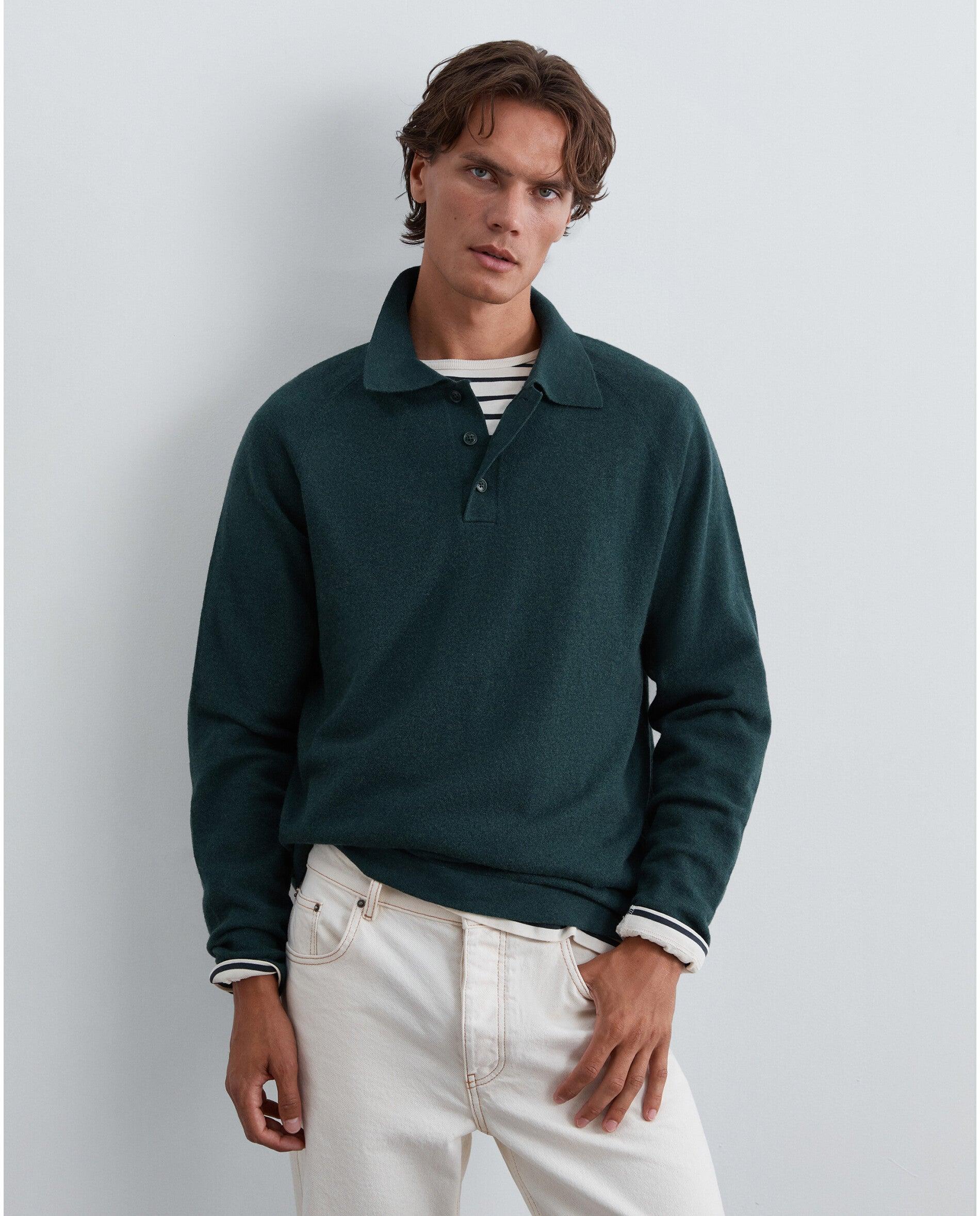 Imagem 0 de Camisola de Lã Merino com Gola Polo