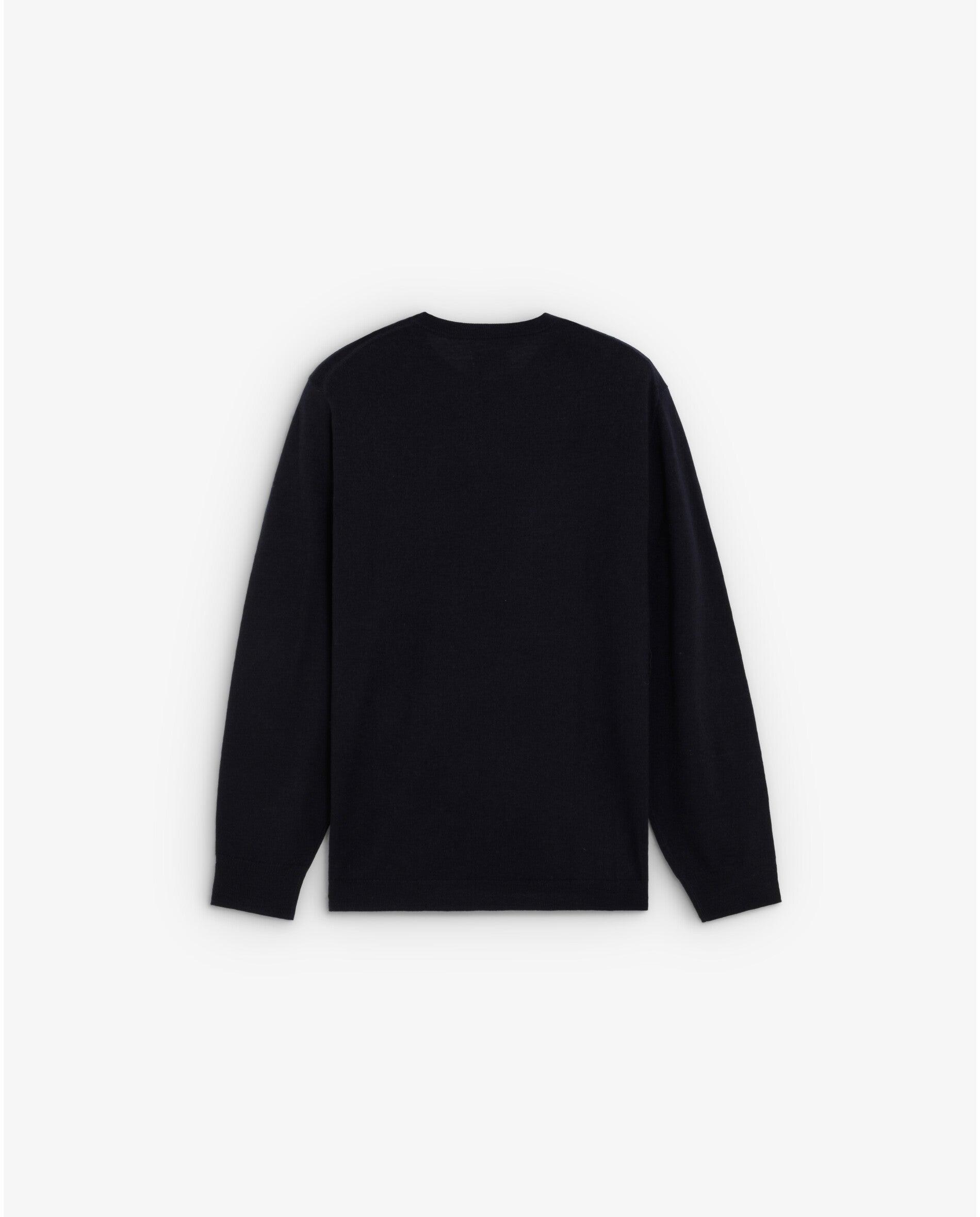 Camisola de Lã Merino com Gola Redonda Navy-2