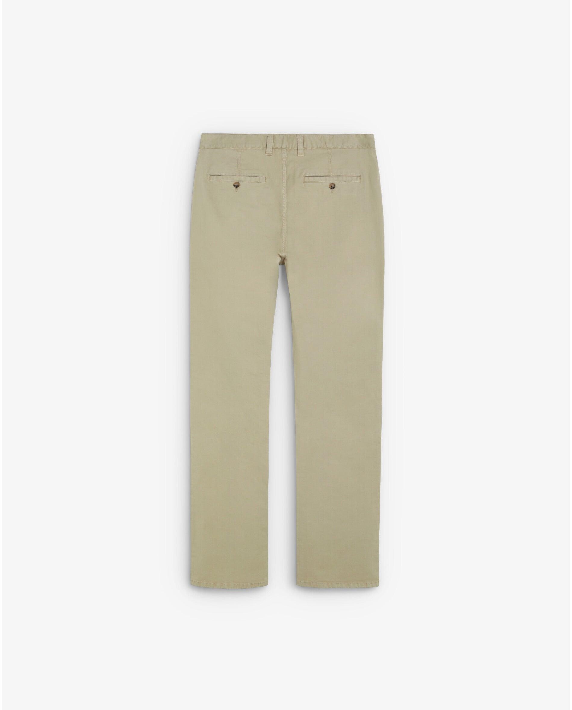 Calças Chino Relaxed Fit com Bolsos com Botão Camel-2