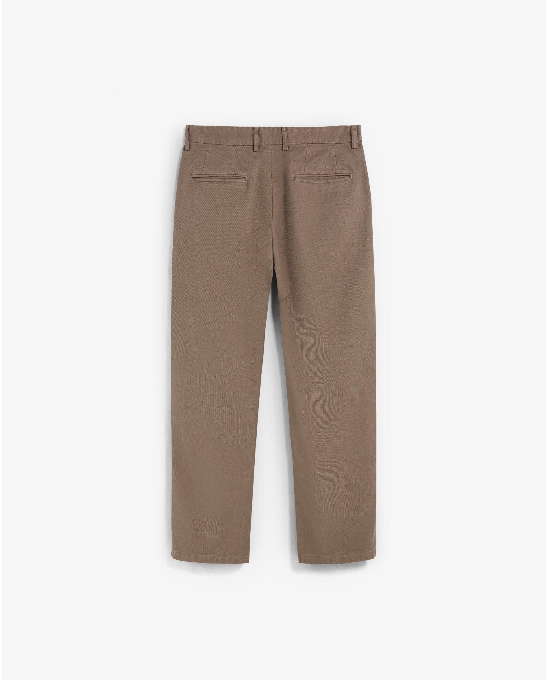 Calças Chino Loose Fit com Pinças Taupe-8