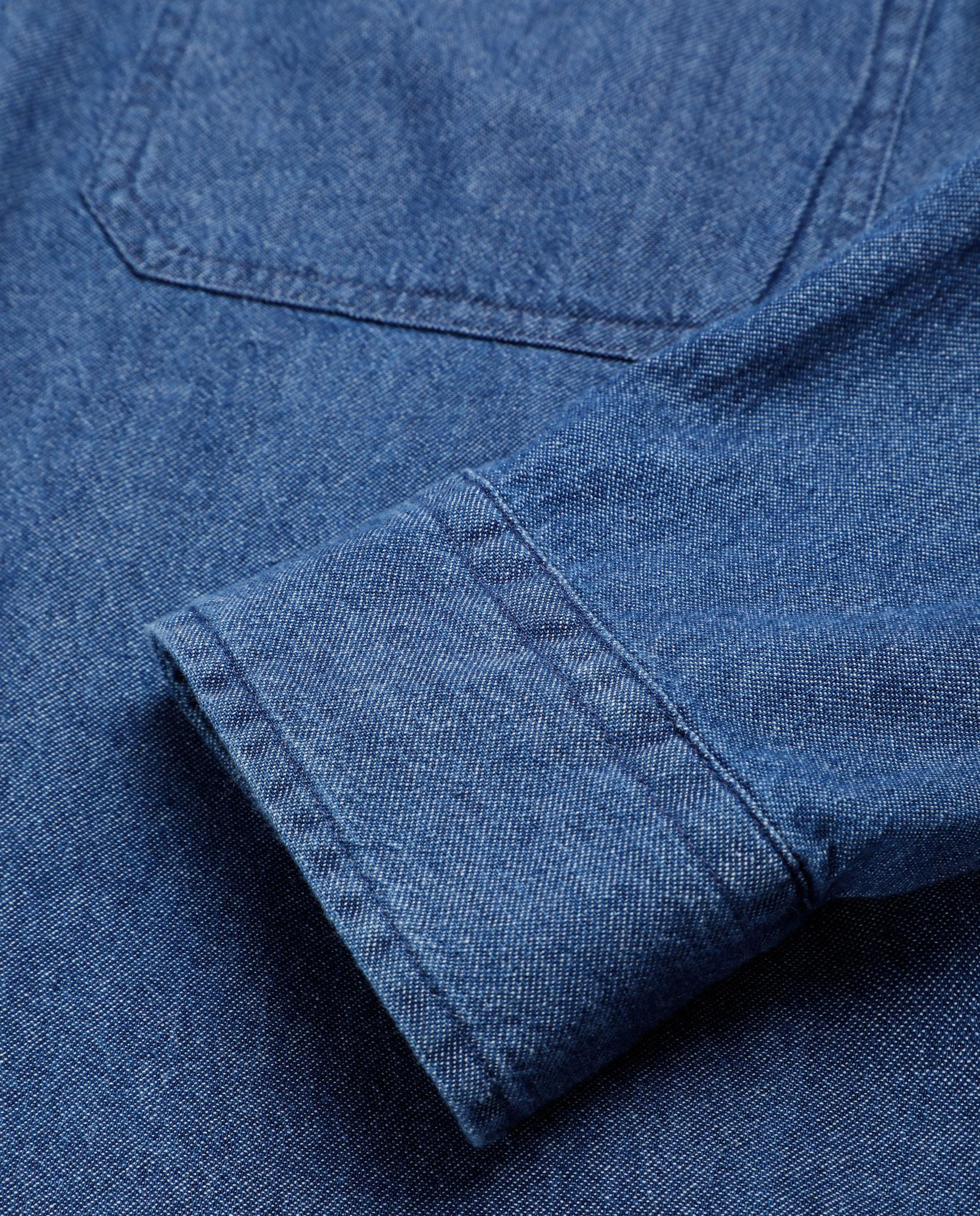 Camisa Jeans Regular Fit com Bolsos no Peito Azul-índigo-3