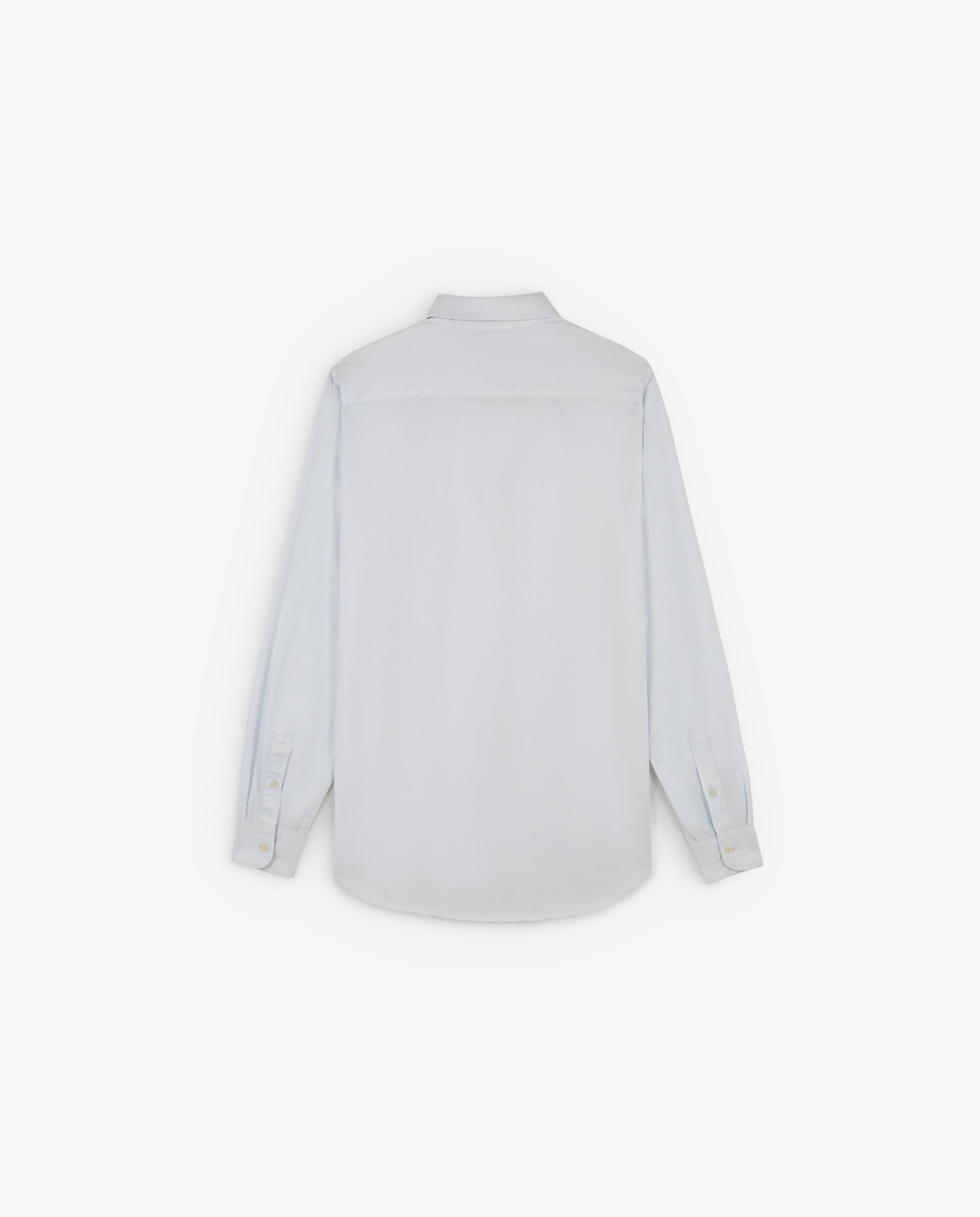 Camisa Regular Fit Lisa de Manga Comprida Azul-2