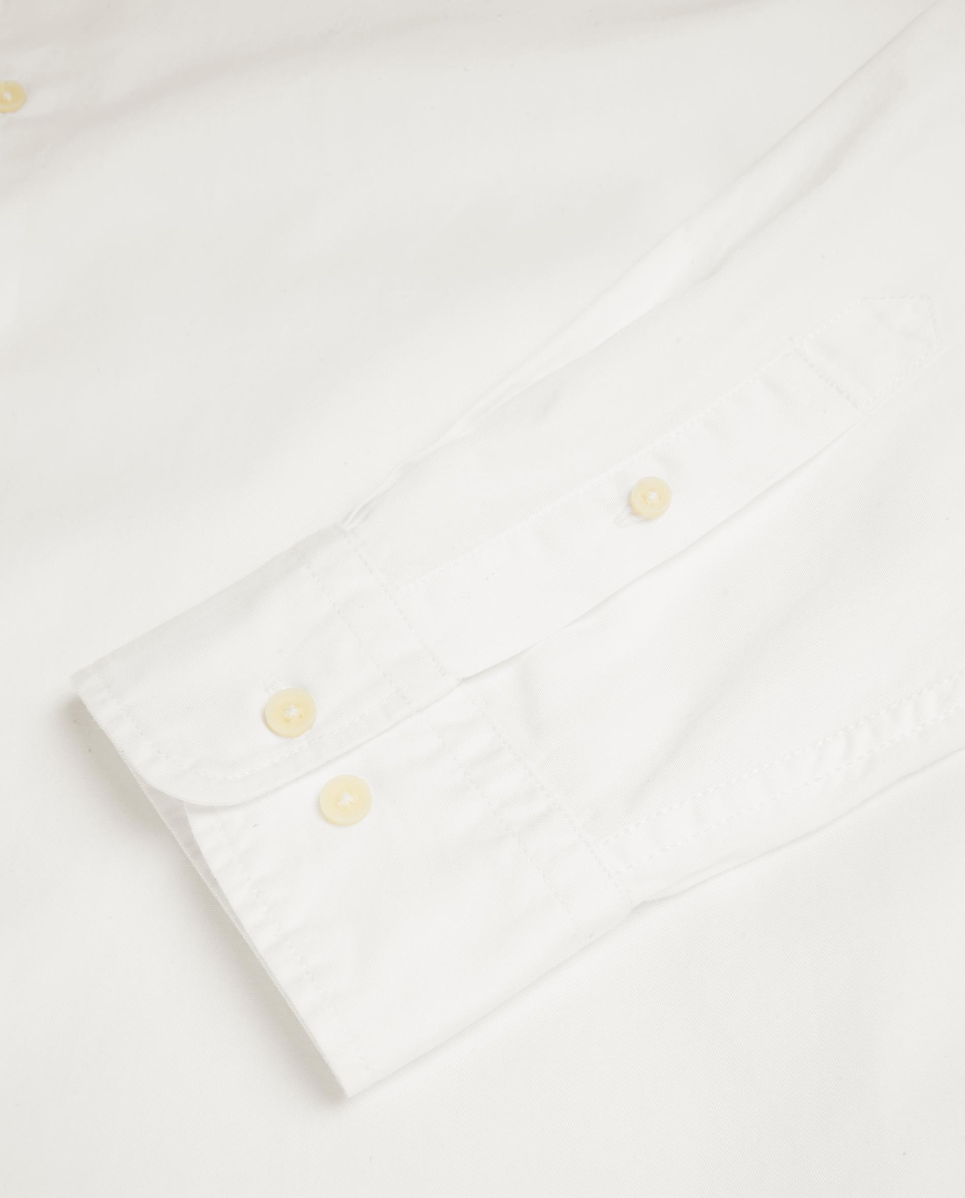 Camisa Regular Fit Lisa de Manga Comprida Marfim-3