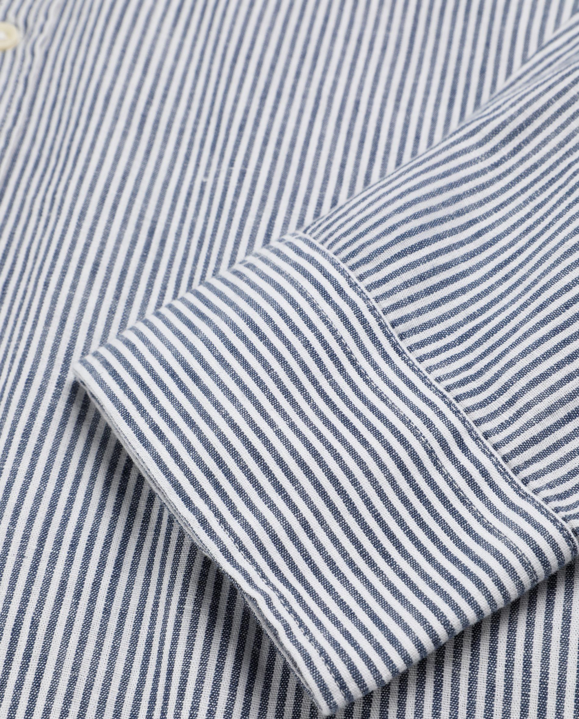 Camisa Regular Fit Às Riscas Azul-escuro-3