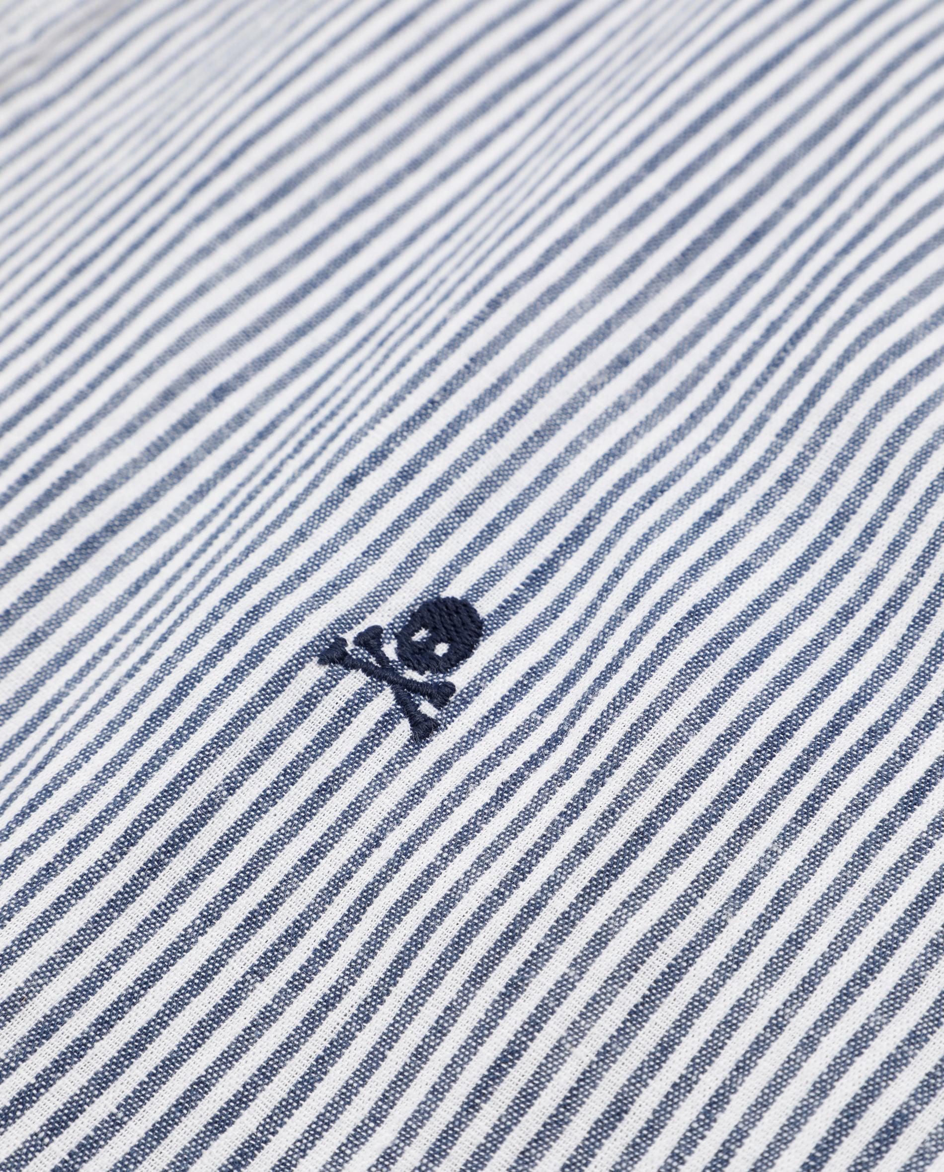 Camisa Regular Fit Às Riscas Azul-escuro-4