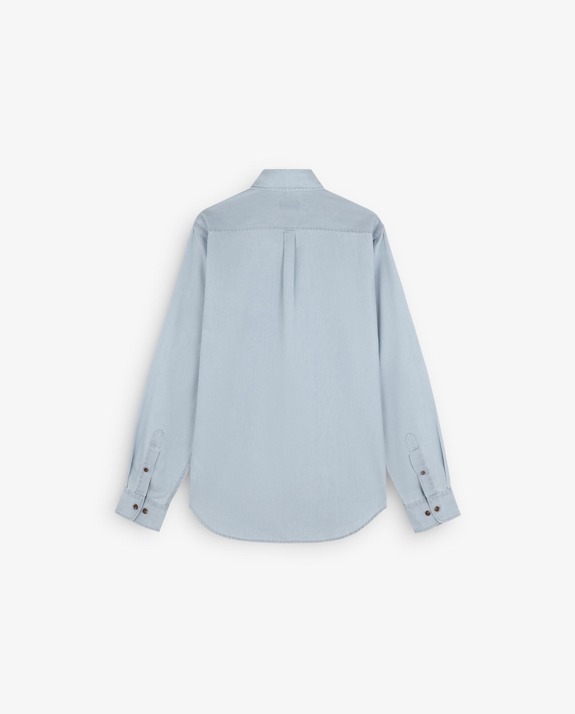Camisa de Manga Comprida com Bainha Redondeada Céu-2
