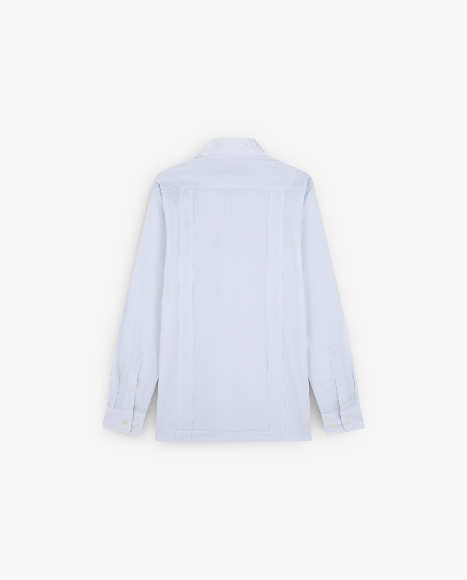 Camisa Guayabera Regular Fit de Manga Comprida Azul-2
