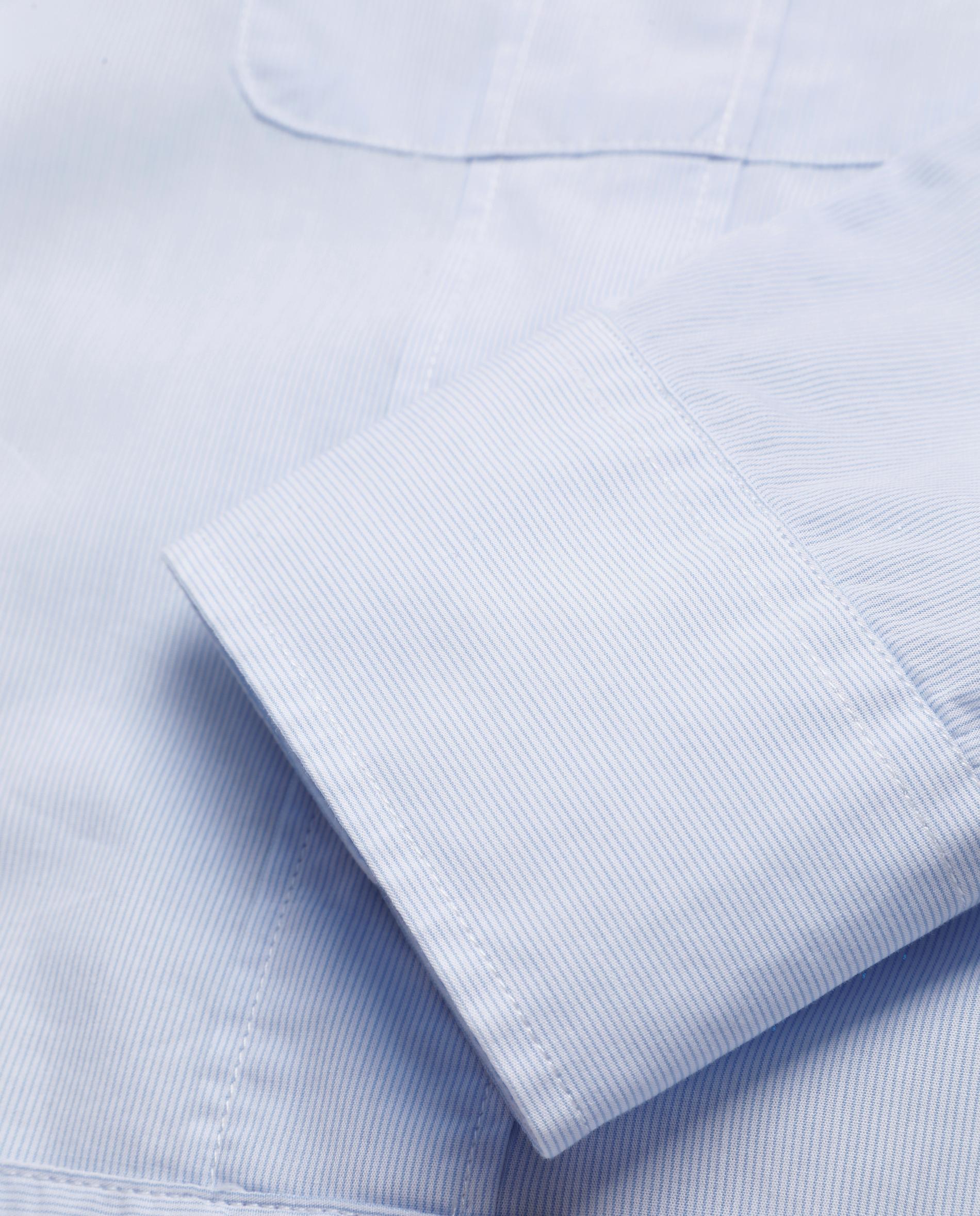 Camisa Guayabera Regular Fit de Manga Comprida Azul-3