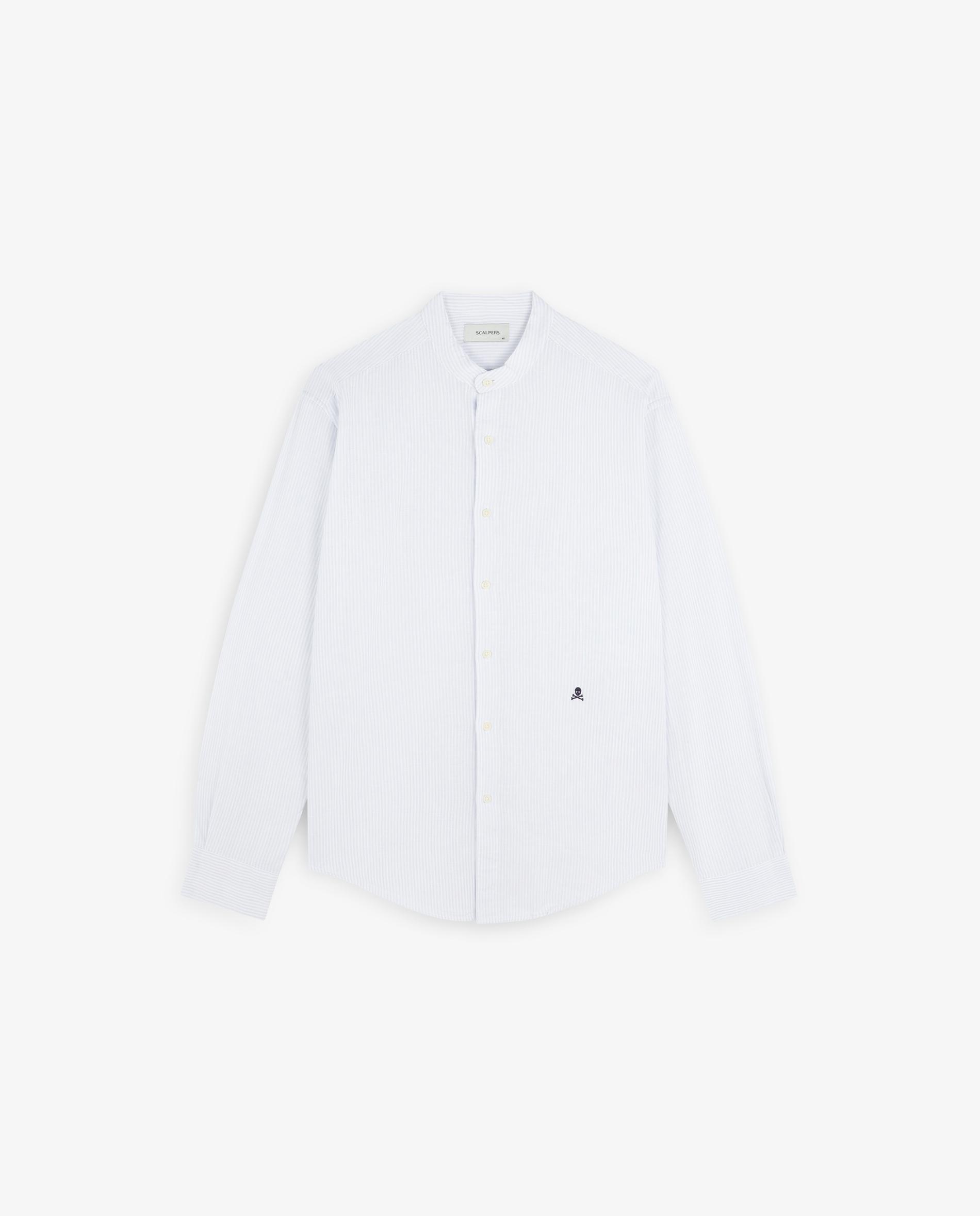 Imagem 0 de Camisa com Gola À Padre Regular Fit Às Riscas