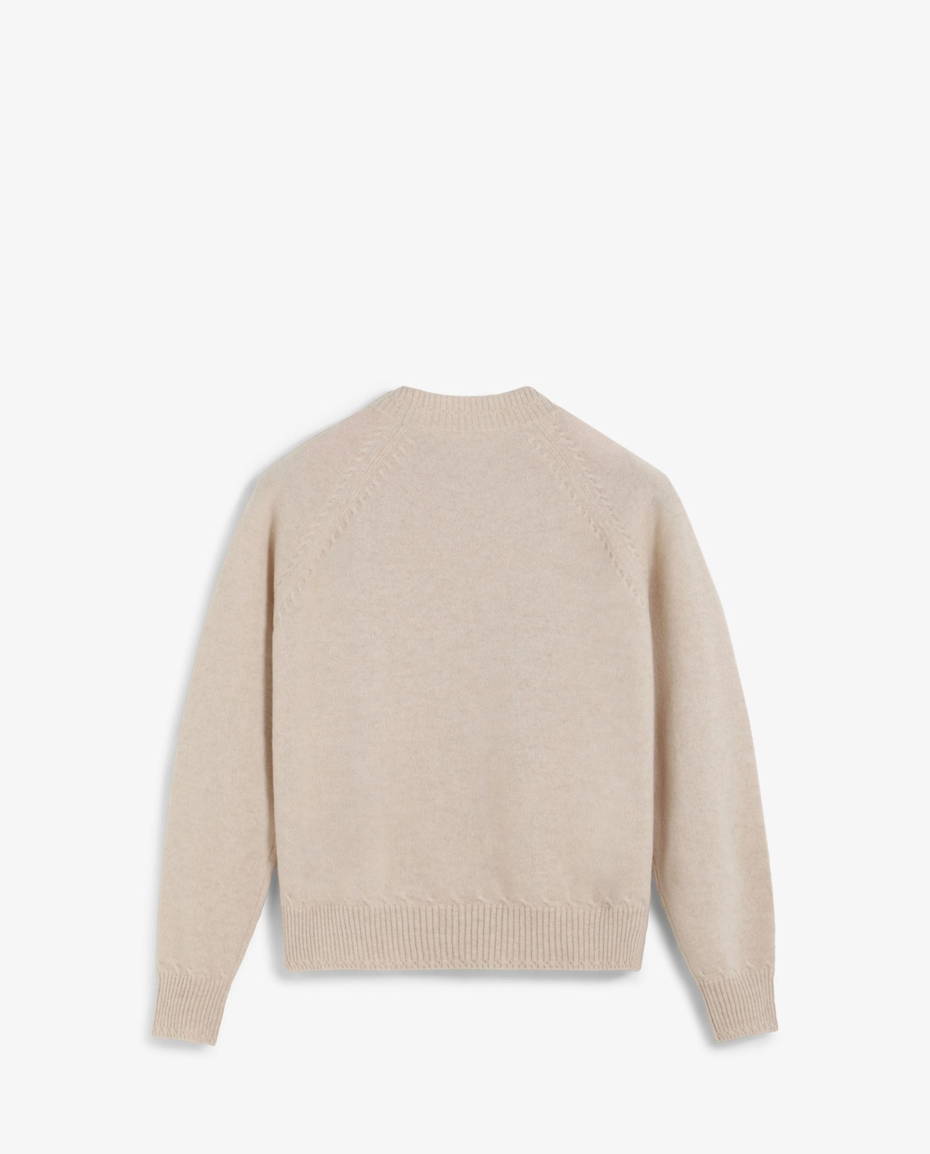 Camisola 100% Cashmere com Gola Redonda Cru-4