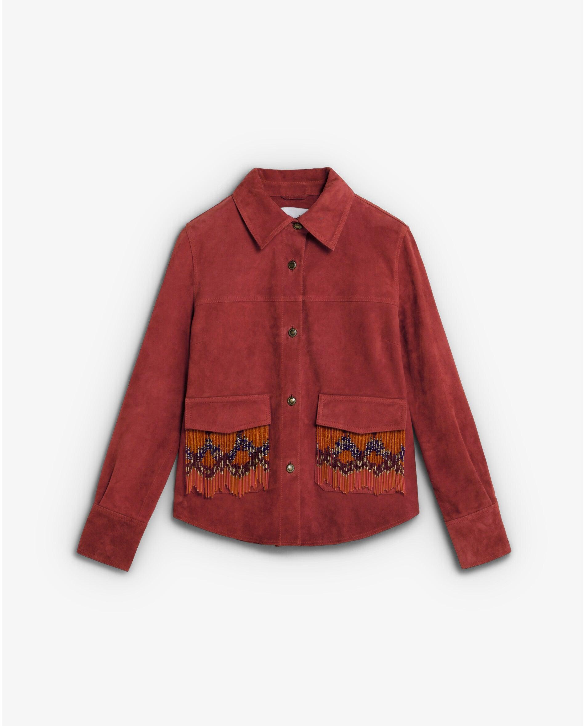 Imagem 0 de Blusão de Camurça com Bolsos Patch