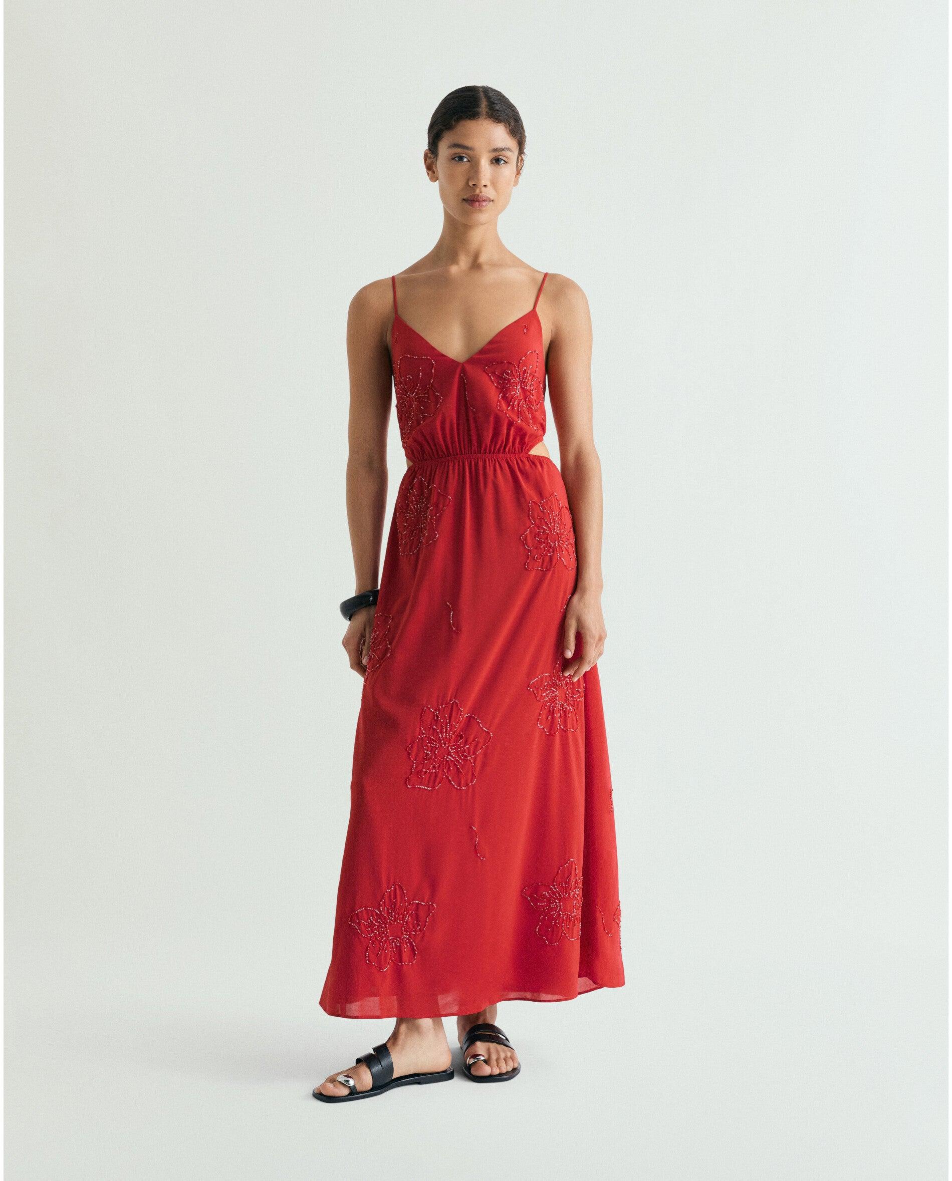 Imagem 0 de Vestido Midi de Alças com Abalorios