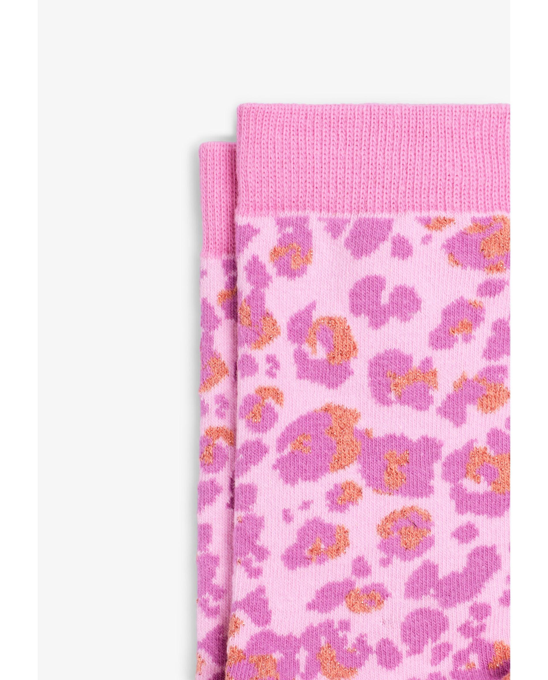 Meias de Cano Médio Animal Print Scalpers Rosa-2