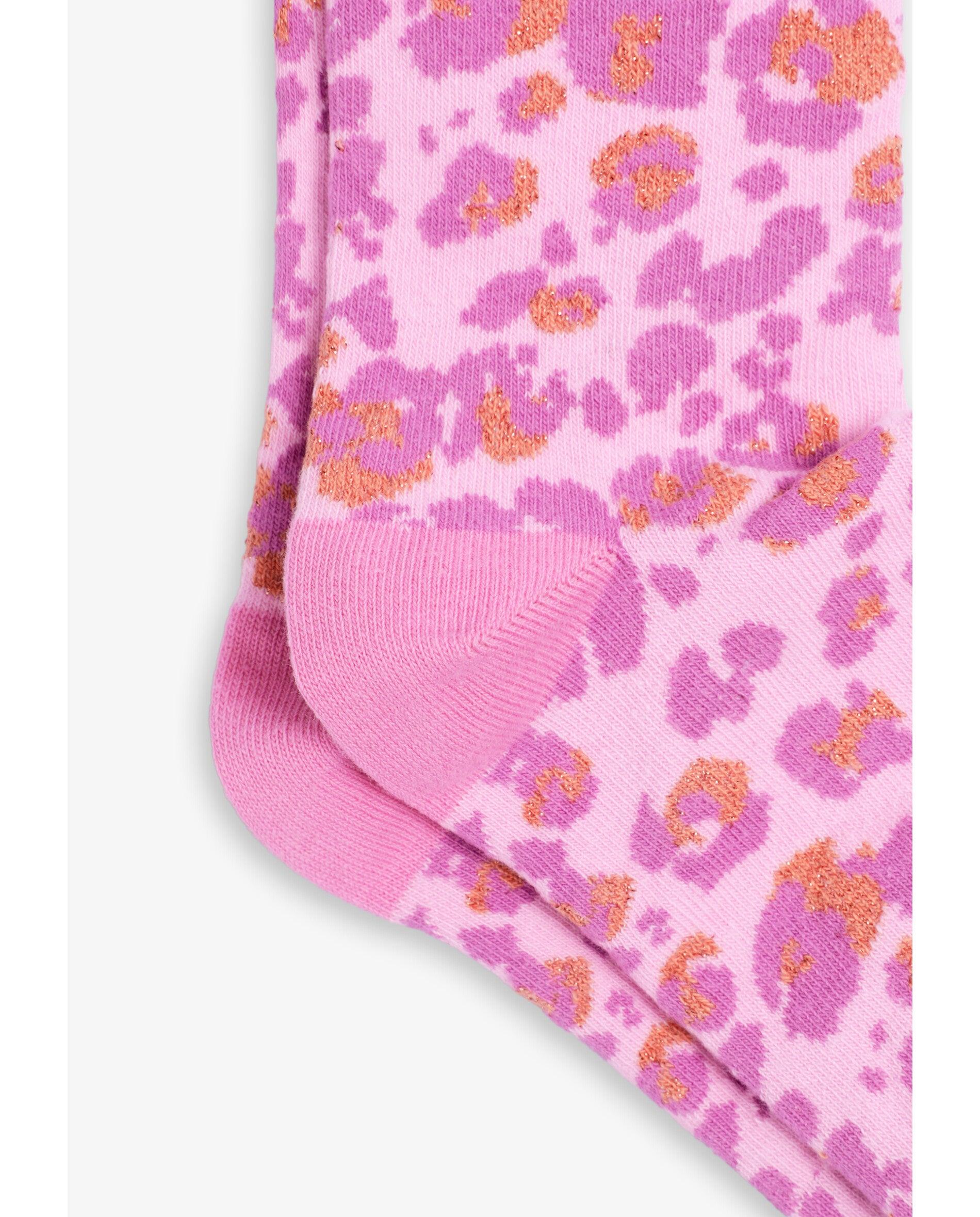 Meias de Cano Médio Animal Print Scalpers Rosa-3