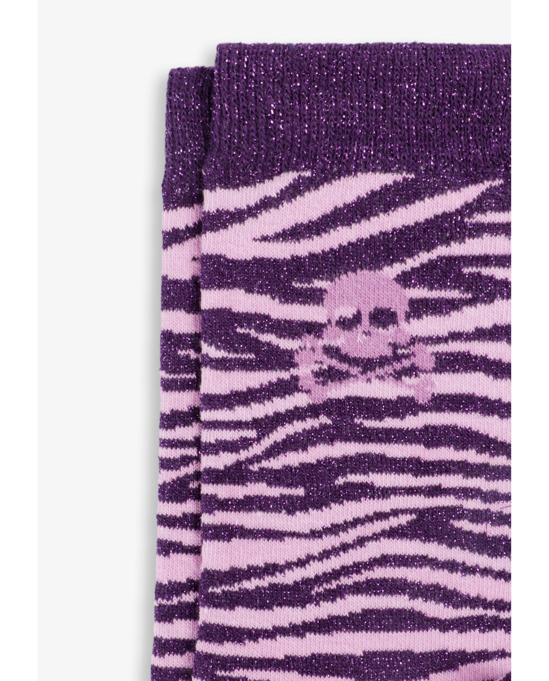 Meias de Cano Médio Animal Print Scalpers Roxo-2