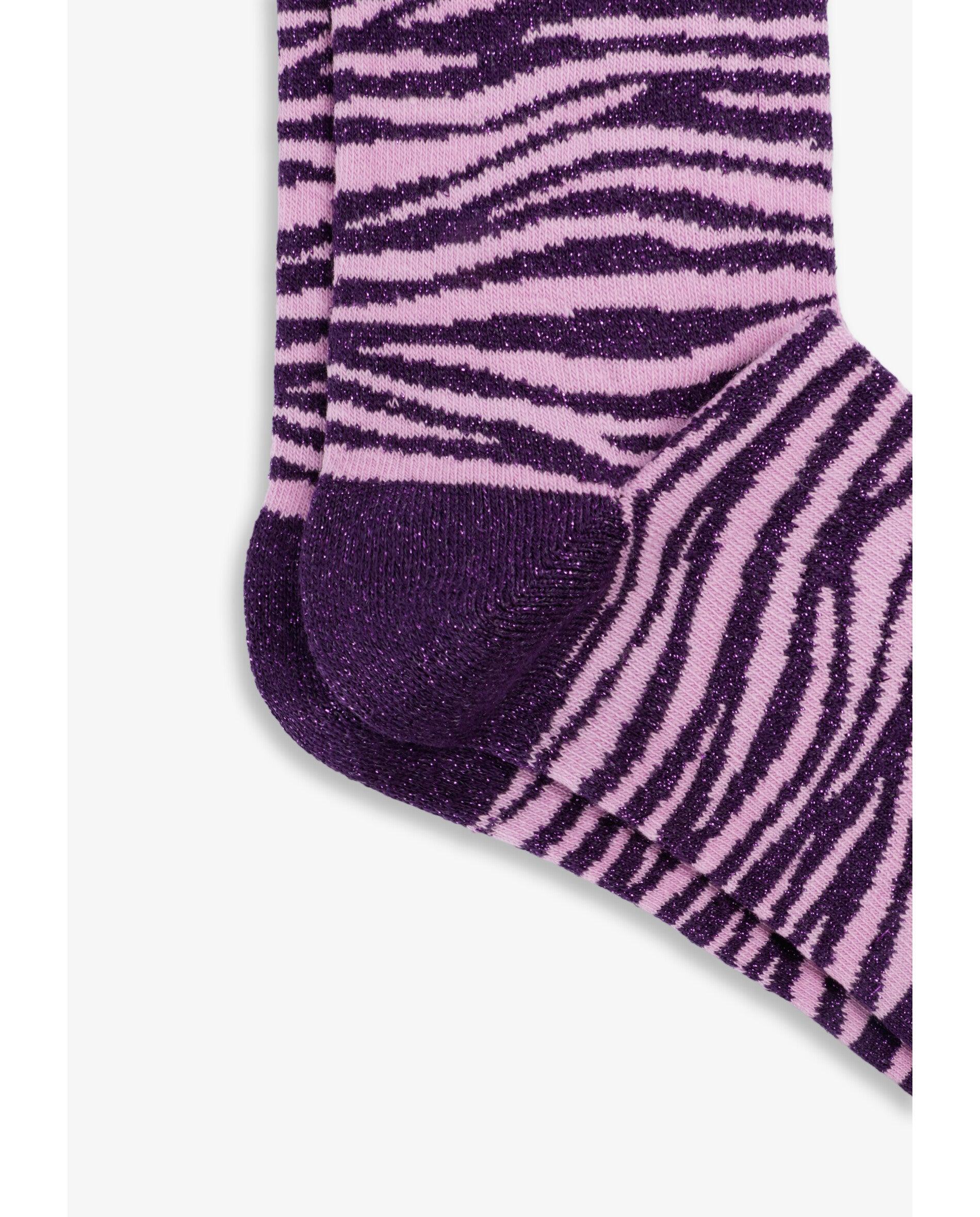 Meias de Cano Médio Animal Print Scalpers Roxo-3