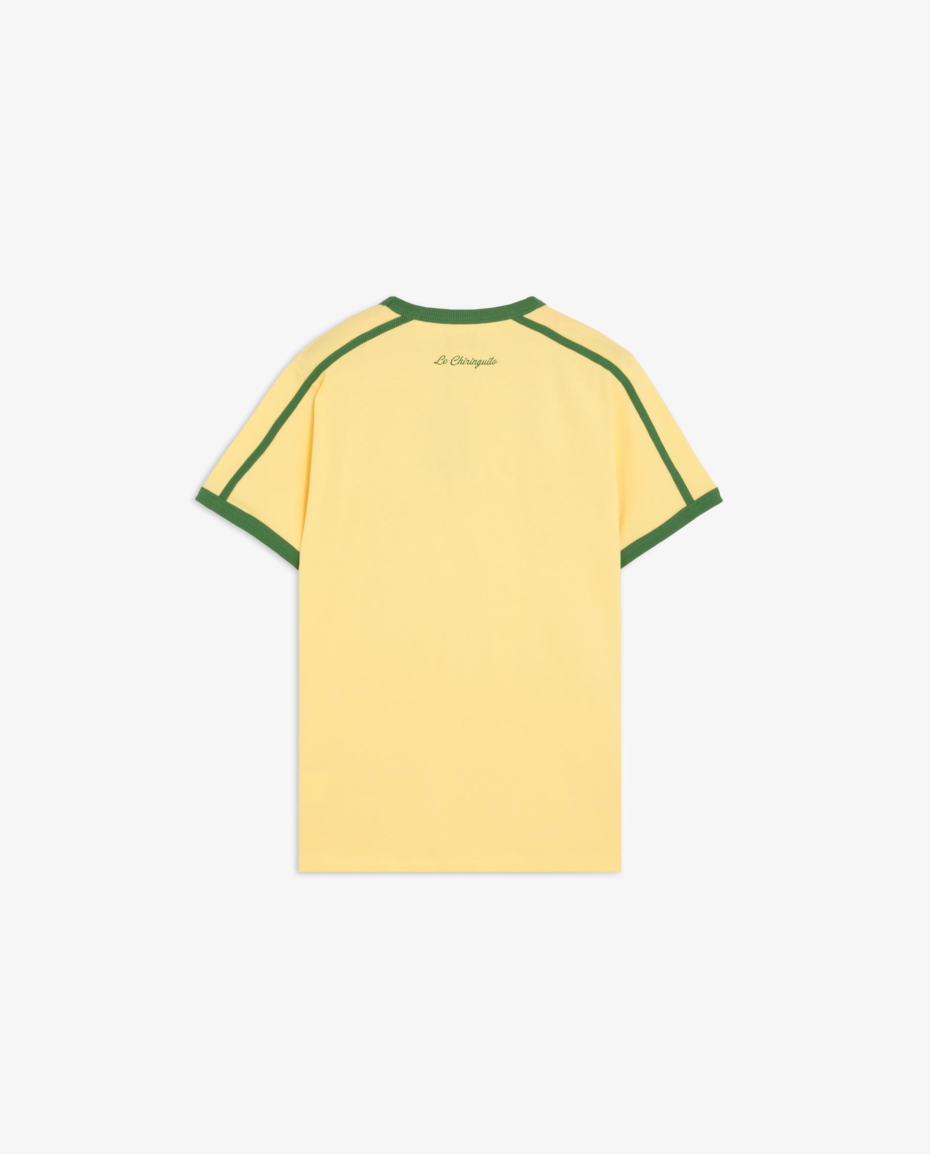 T-shirt de Manga Curta com Contrastes e Letreiro Frontal Amarelo-9