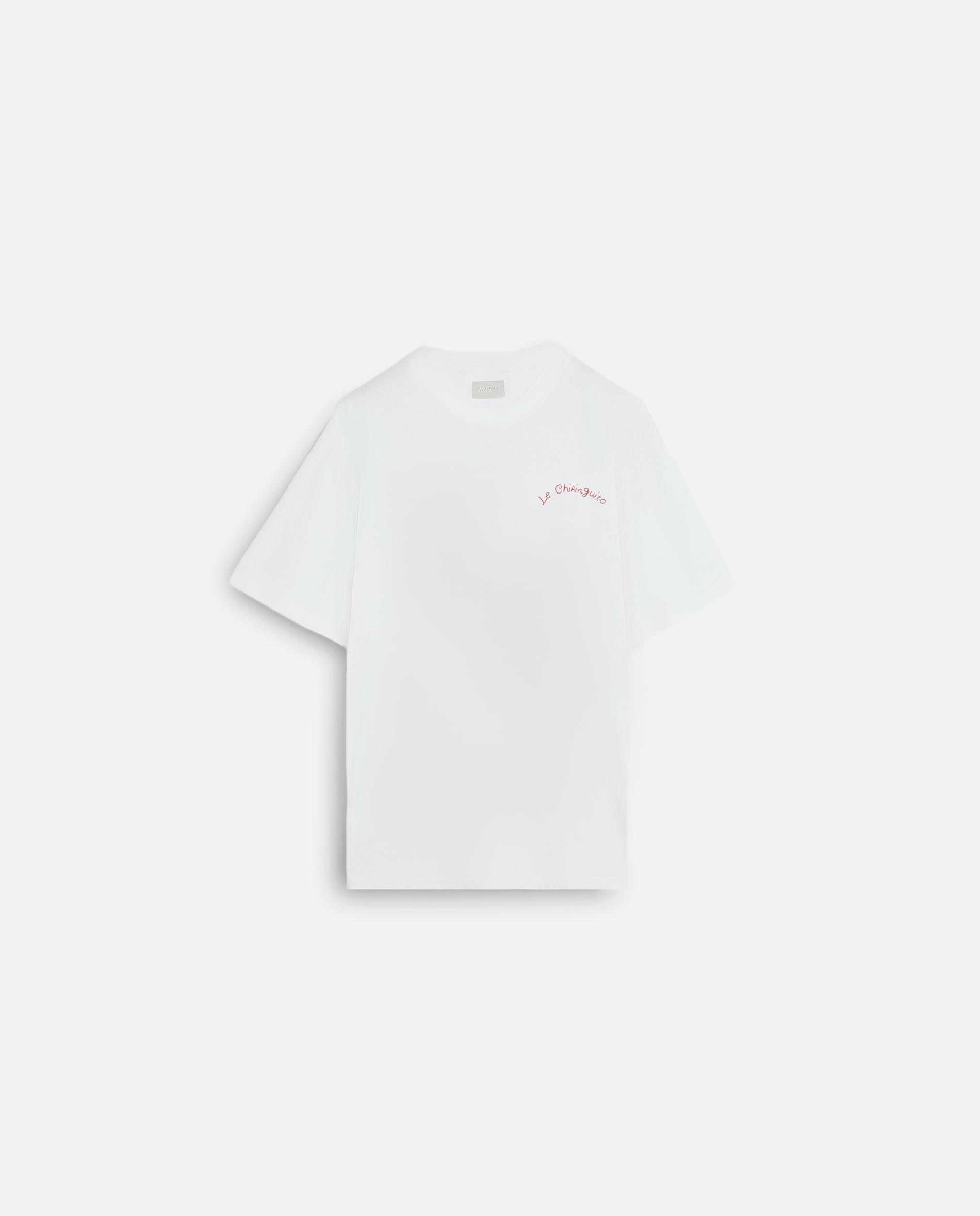 T-shirt de Manga Curta com Letreiro Posterior Branco-7