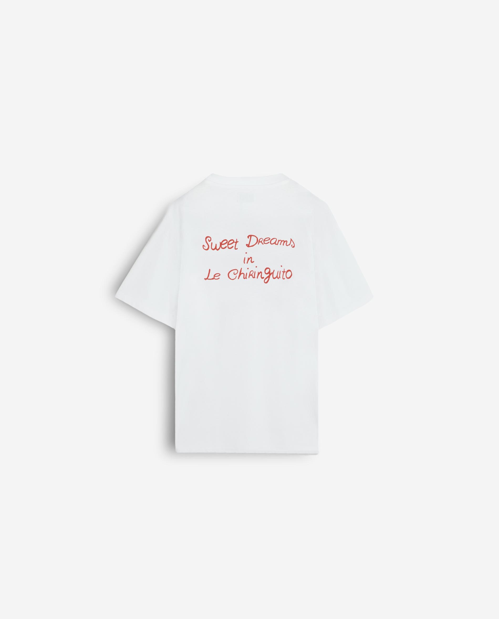 T-shirt de Manga Curta com Letreiro Posterior Branco-8