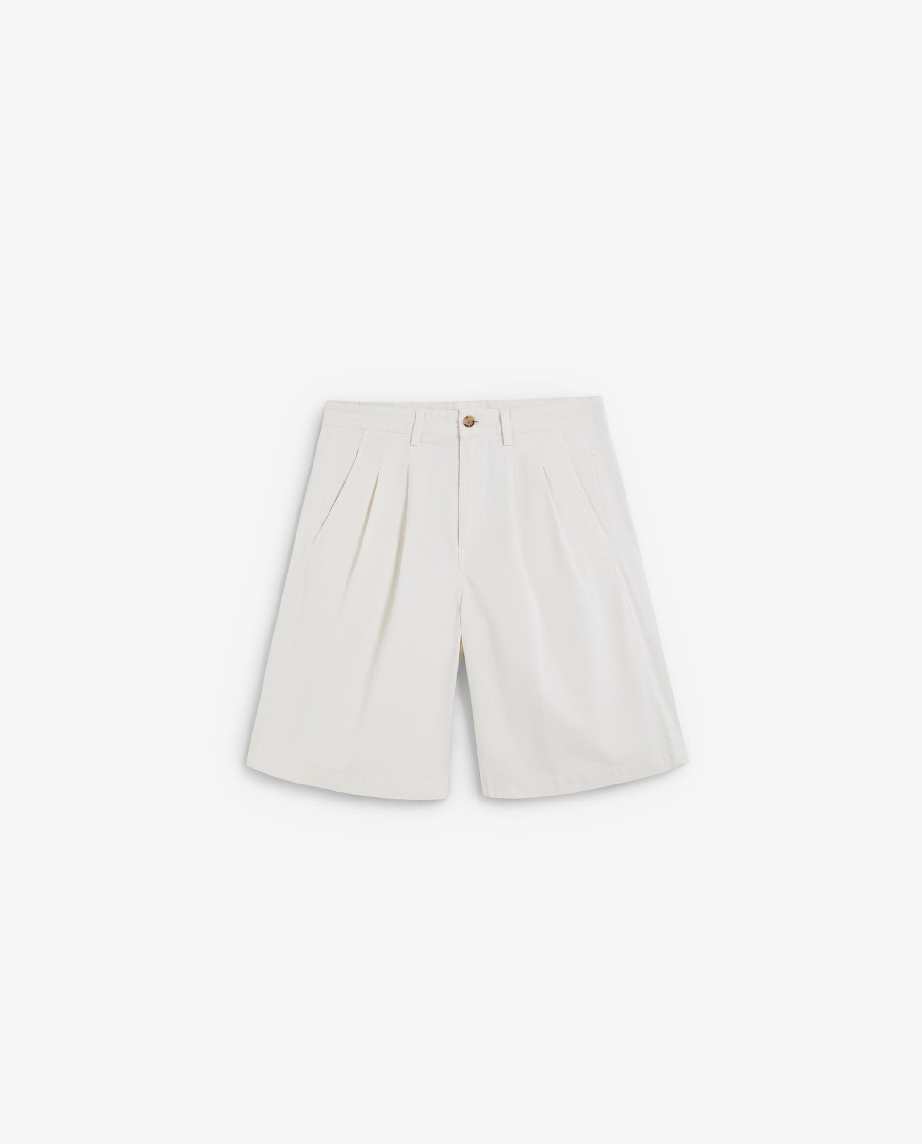 Bermudas Calças Chino Relaxed Fit em Tecido de Algodão com Estrutura Cru-5