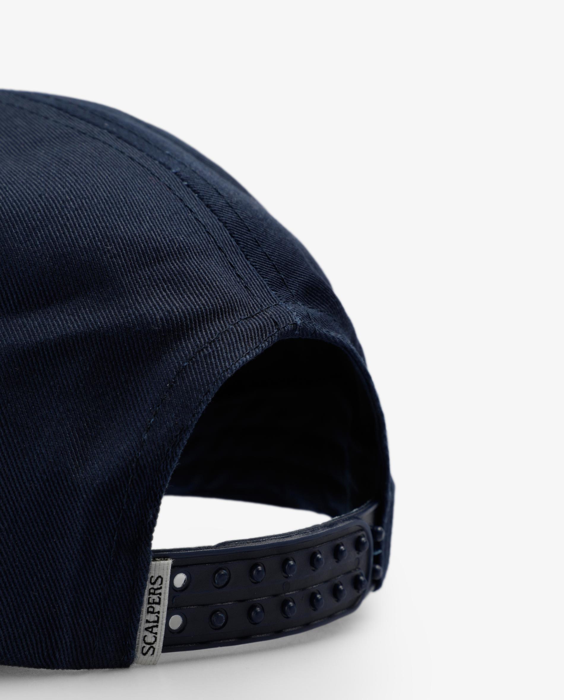 Gorra de algodón ajustable con bordado frontal Navy-4
