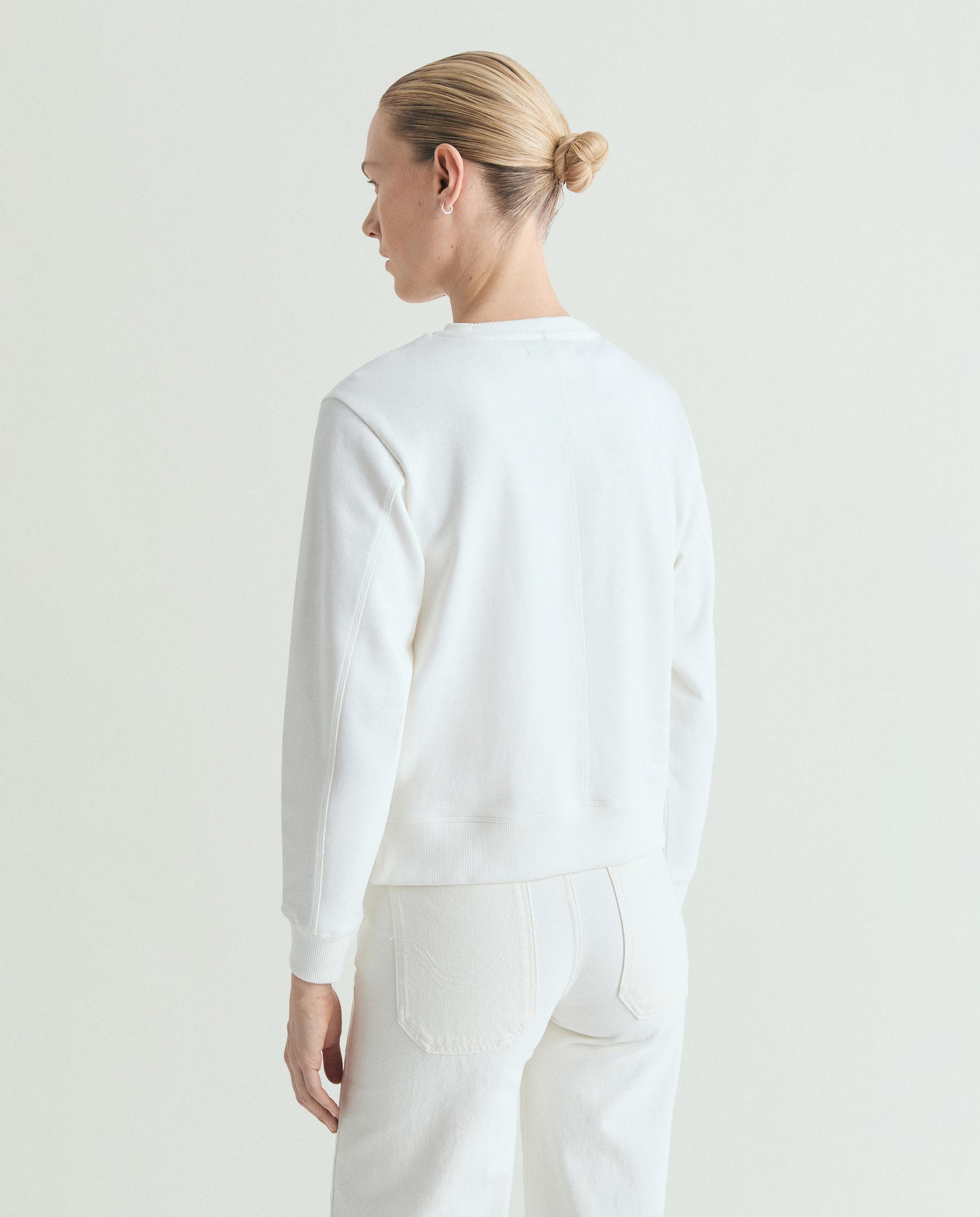 Sweatshirt com Gola Redonda e Caveira Frontal Marfim-2