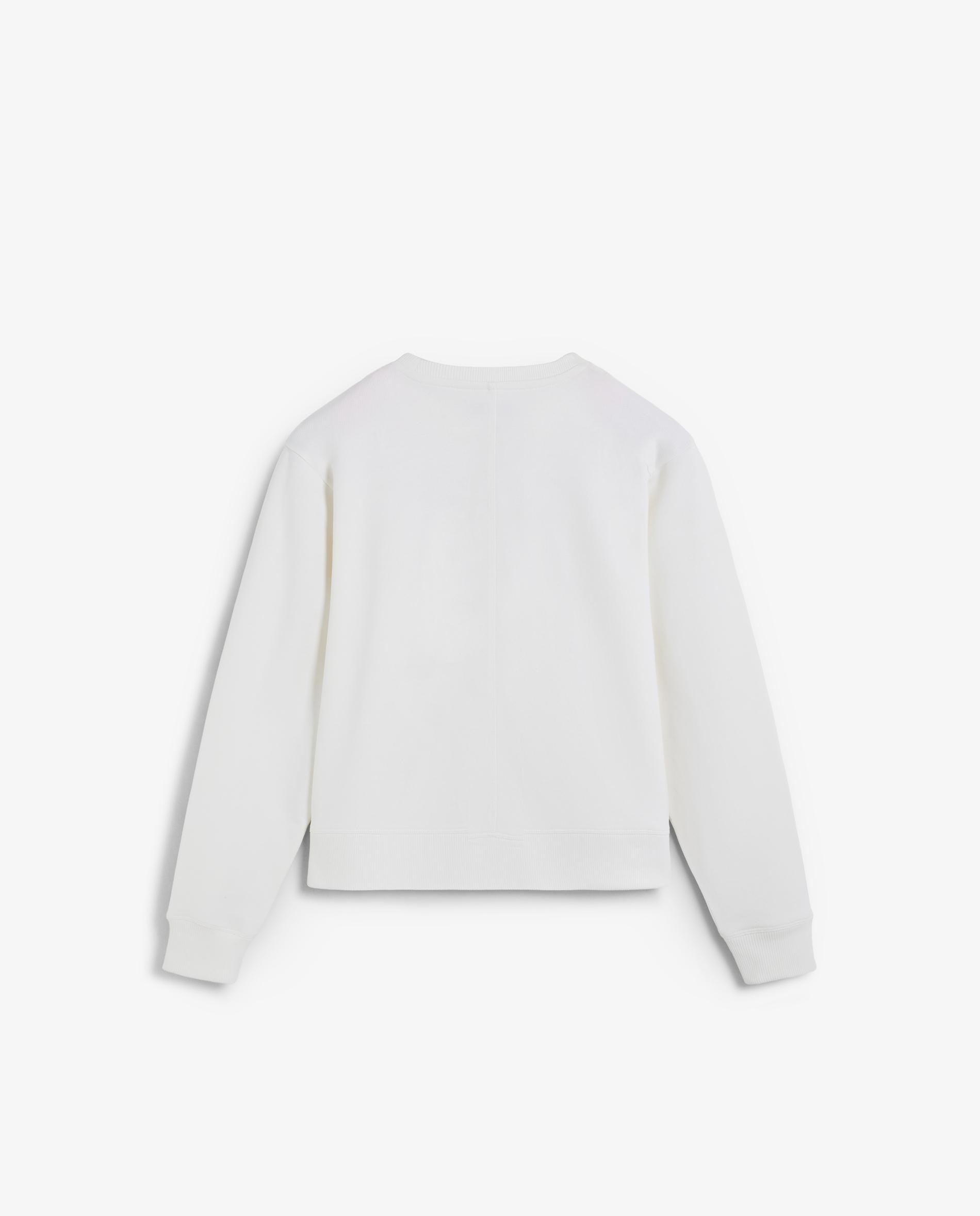 Sweatshirt com Gola Redonda e Caveira Frontal Marfim-5