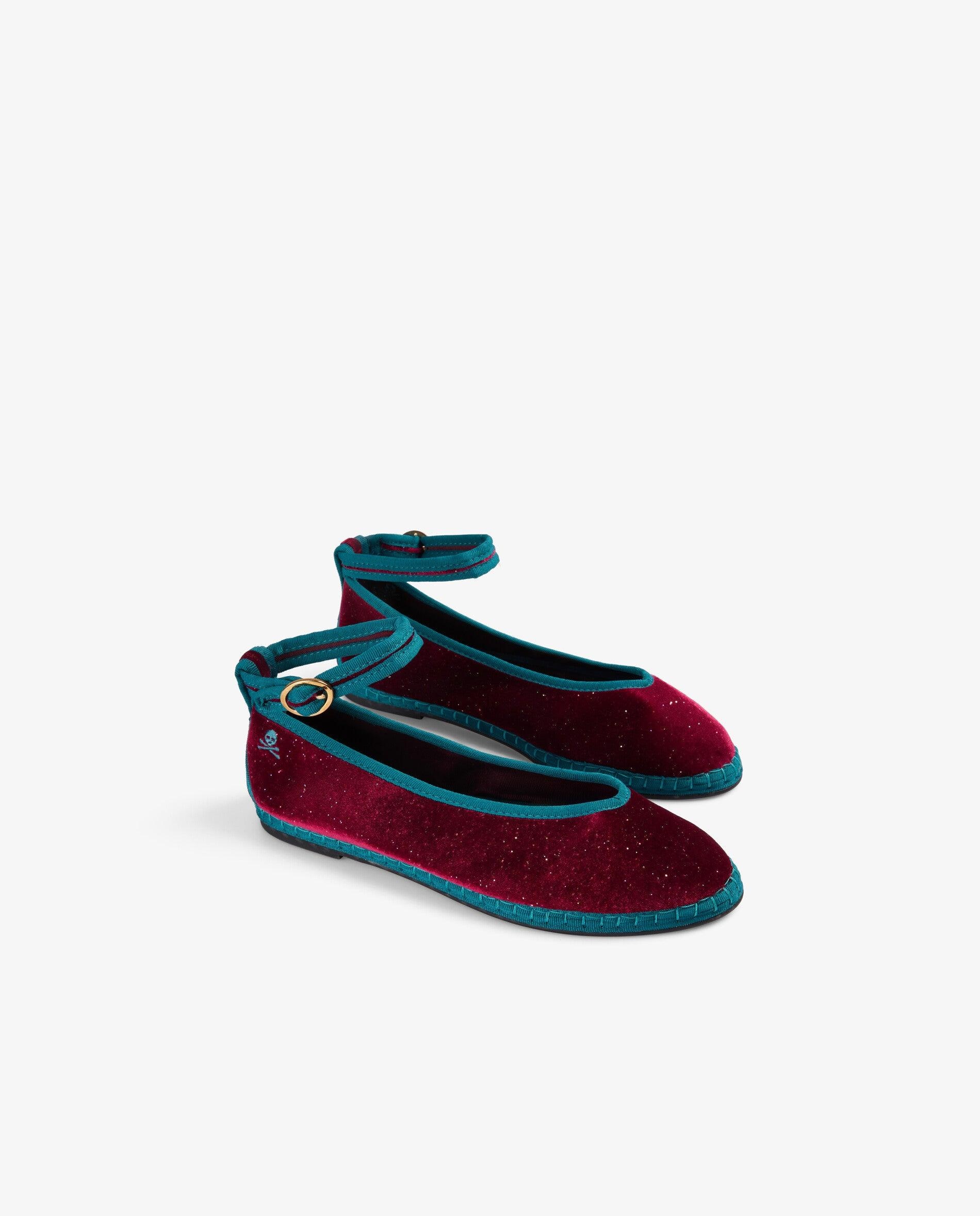 Bailarinas Rasas com Fivela Ao Tornozelo Vermelho-cereja-2