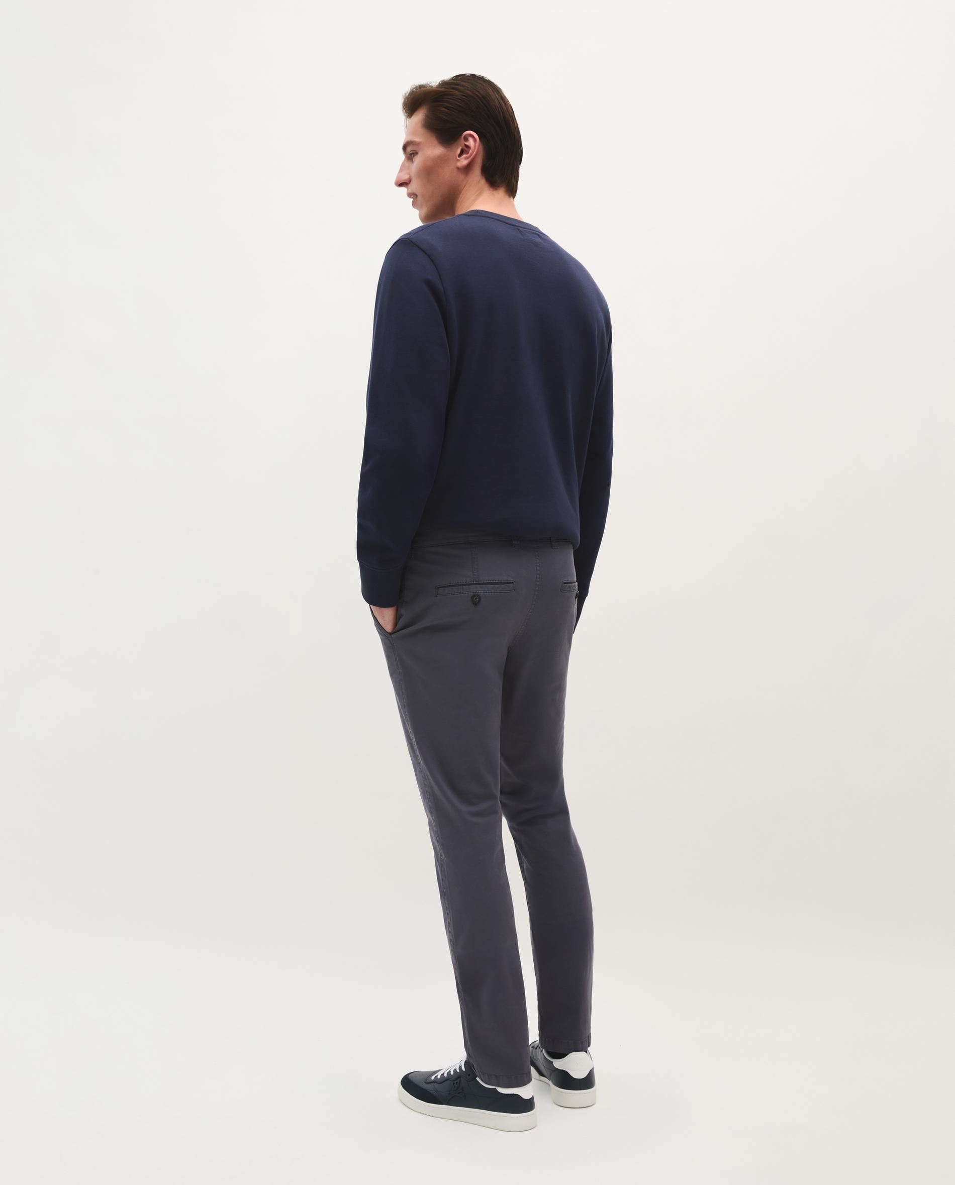 Calças Chino com Presilhas na Cintura Navy-4