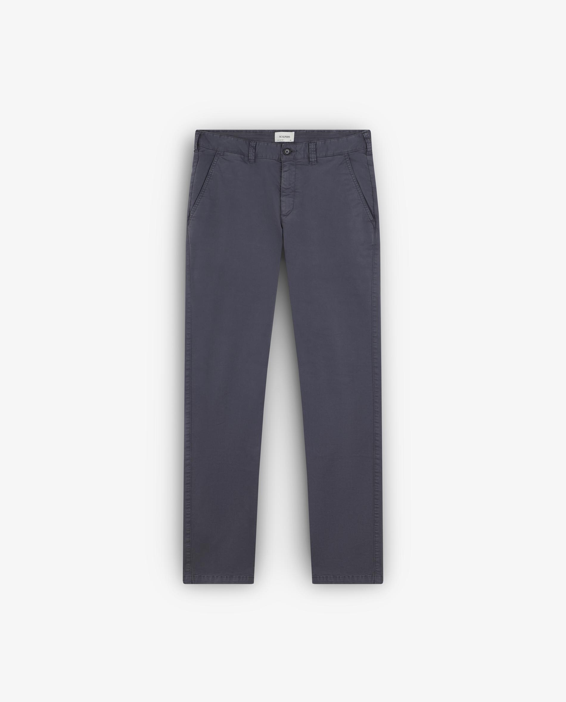 Calças Chino com Presilhas na Cintura Navy-5