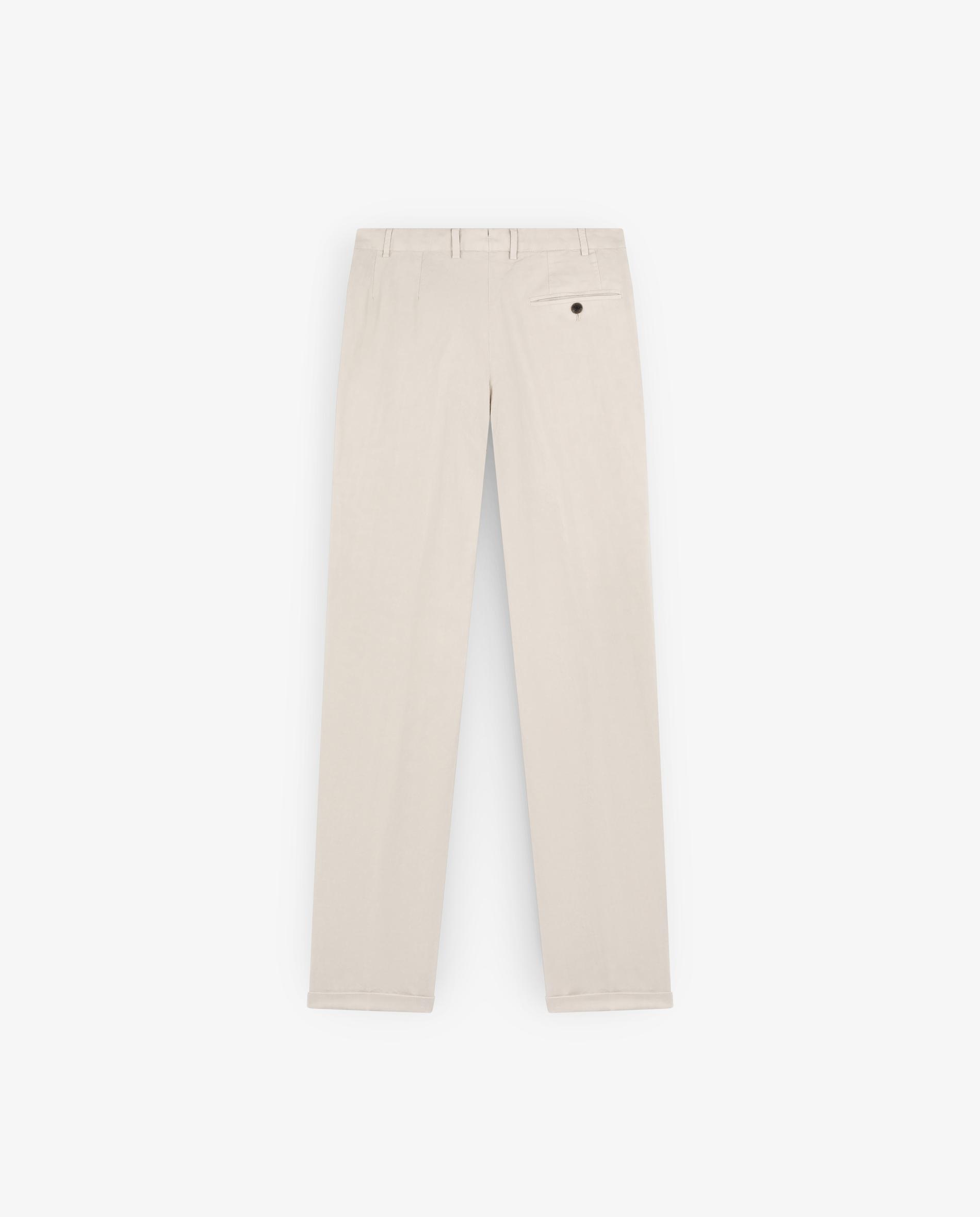 Calças Chino com Bolsos e Presilhas na Cintura Branco-2