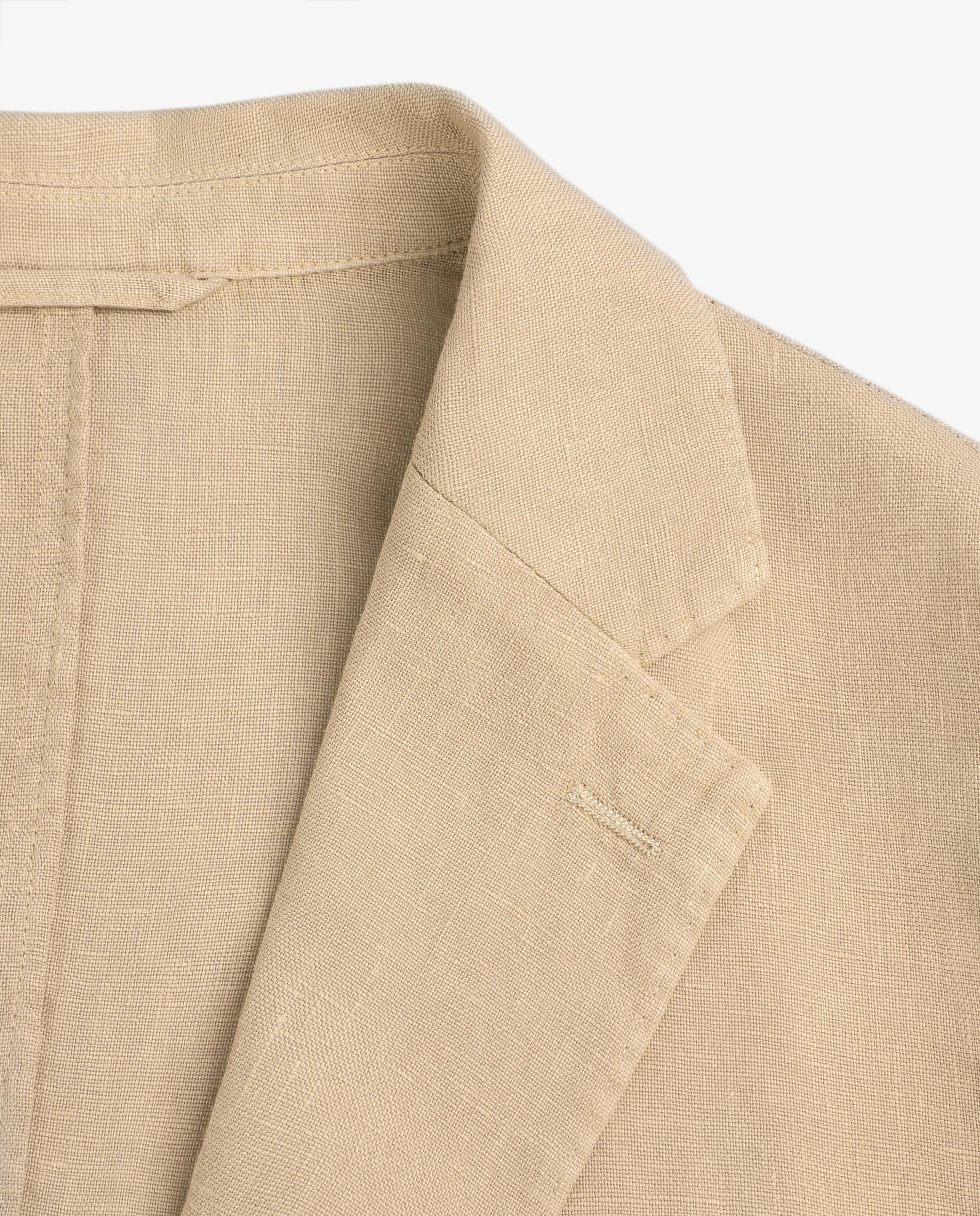 Blazer de Linho com Bolsos Patch Natural-3