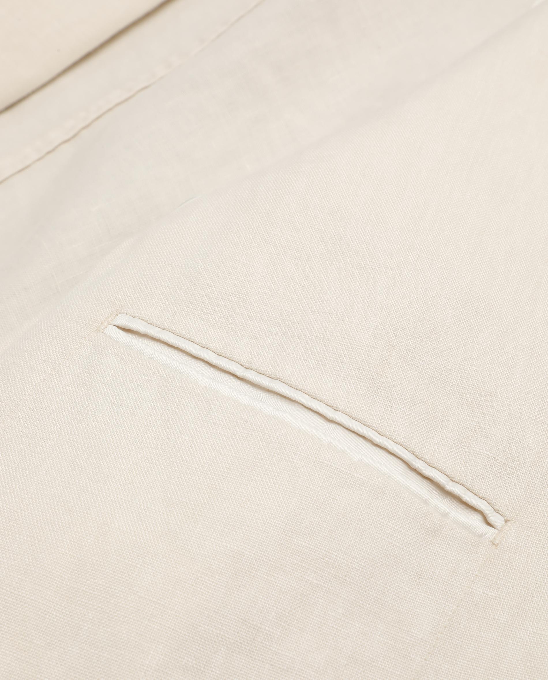 Blazer de Linho com Fecho Cruzado Creme-4