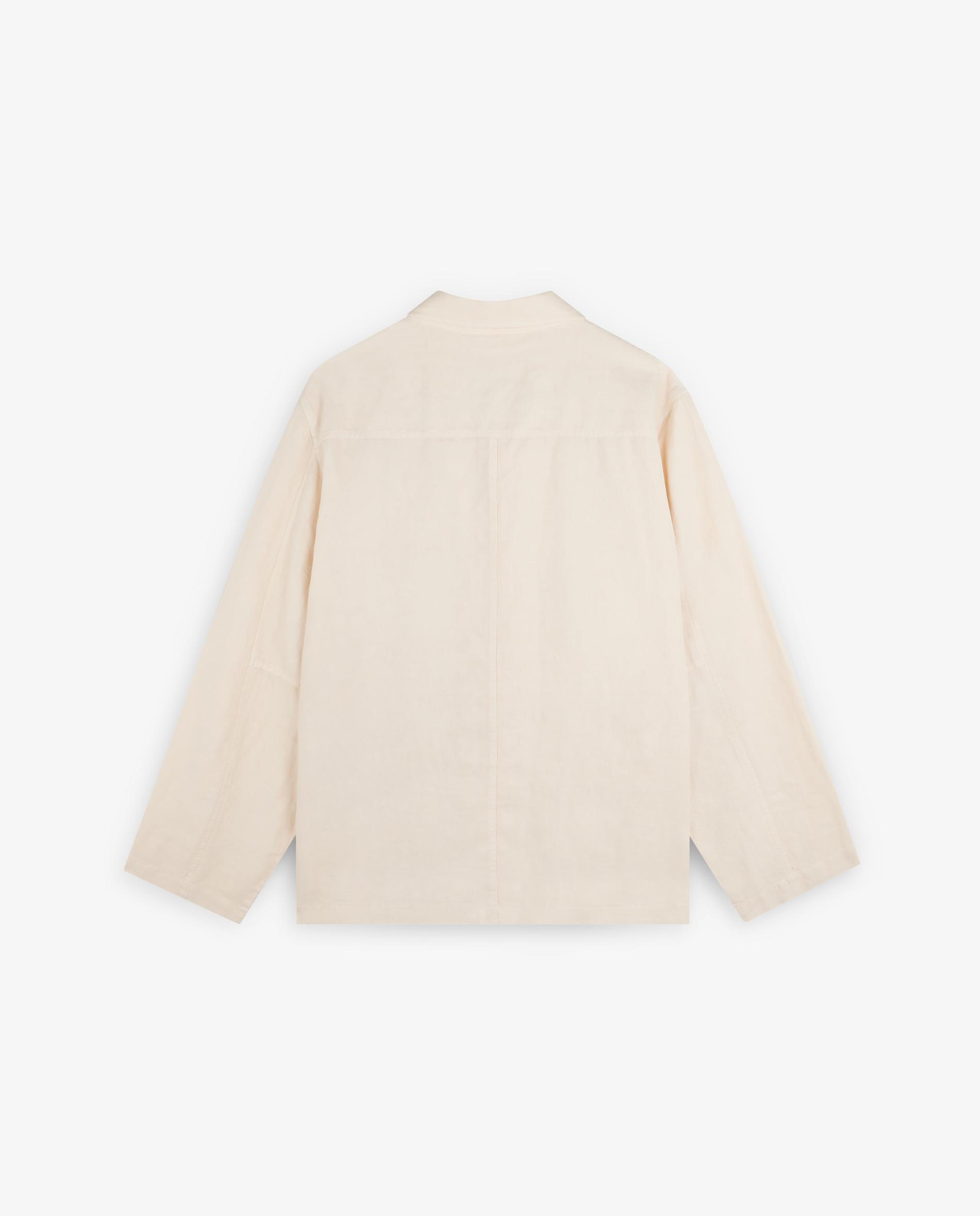 Sobrecamisa com Fecho de Botões e Bolsos Patch Bege-2