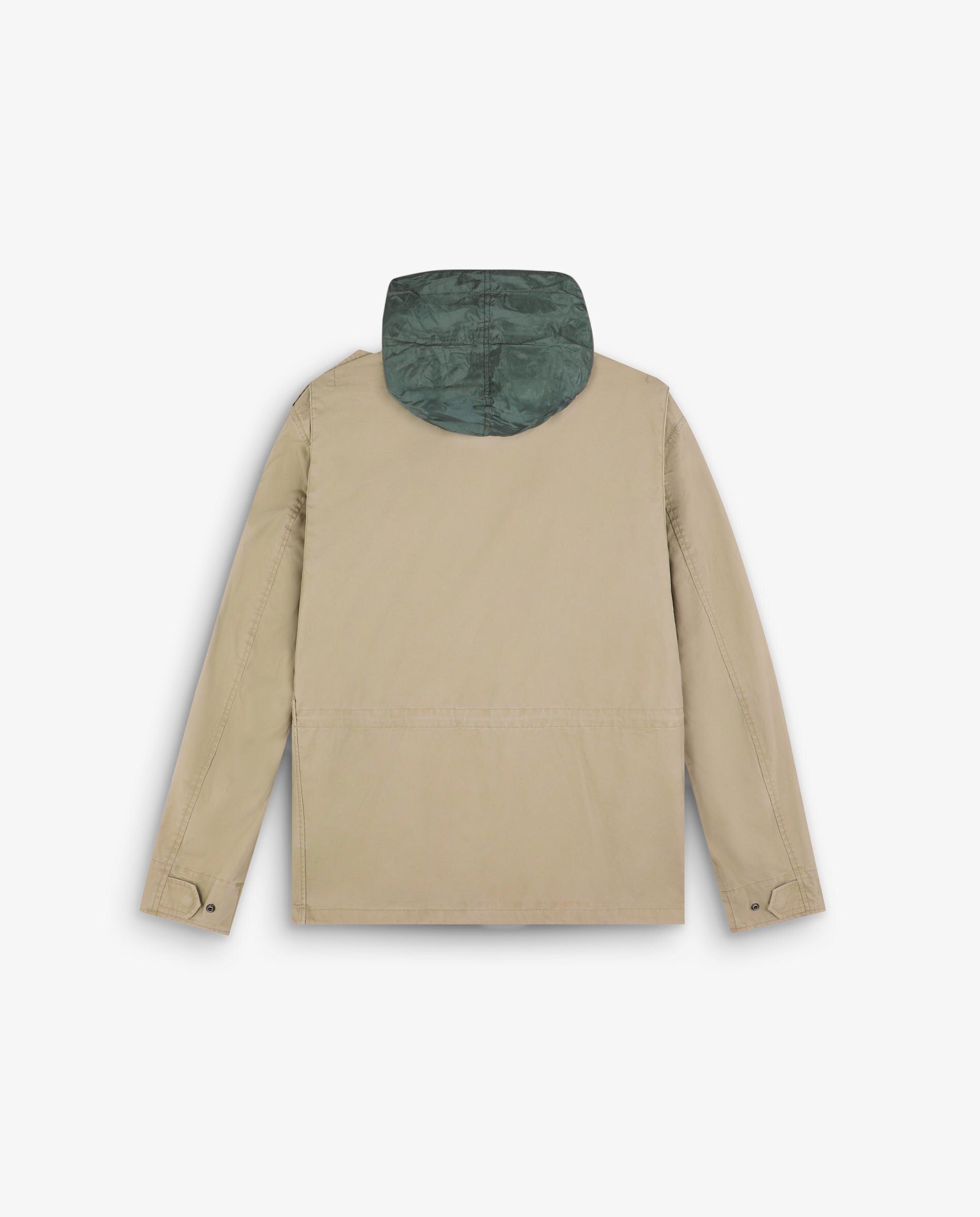 Casaco Estilo Militar com Capuz Oculto Camel-3