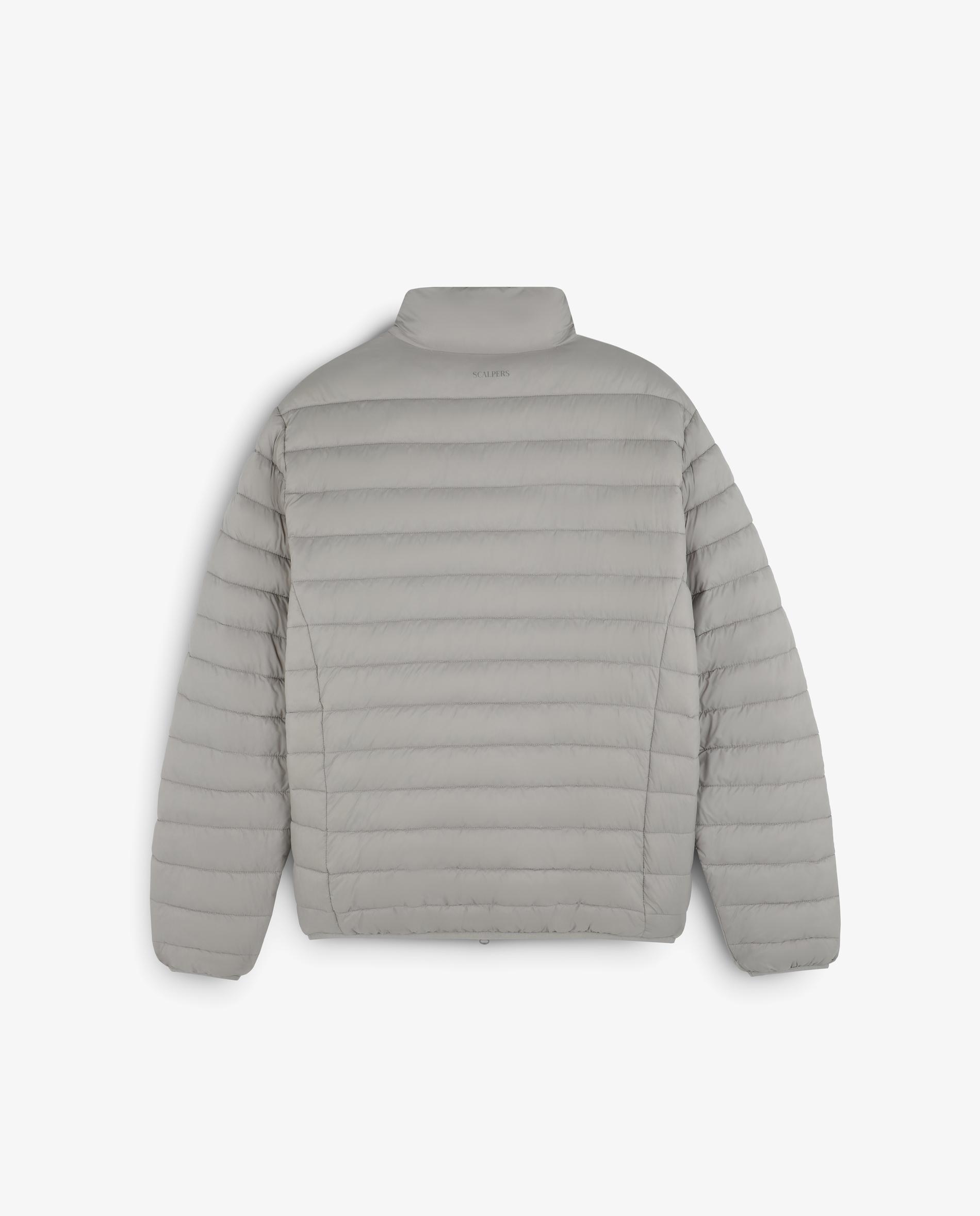 Plumífero com Gola Subida e Fecho Zip Pedra-2