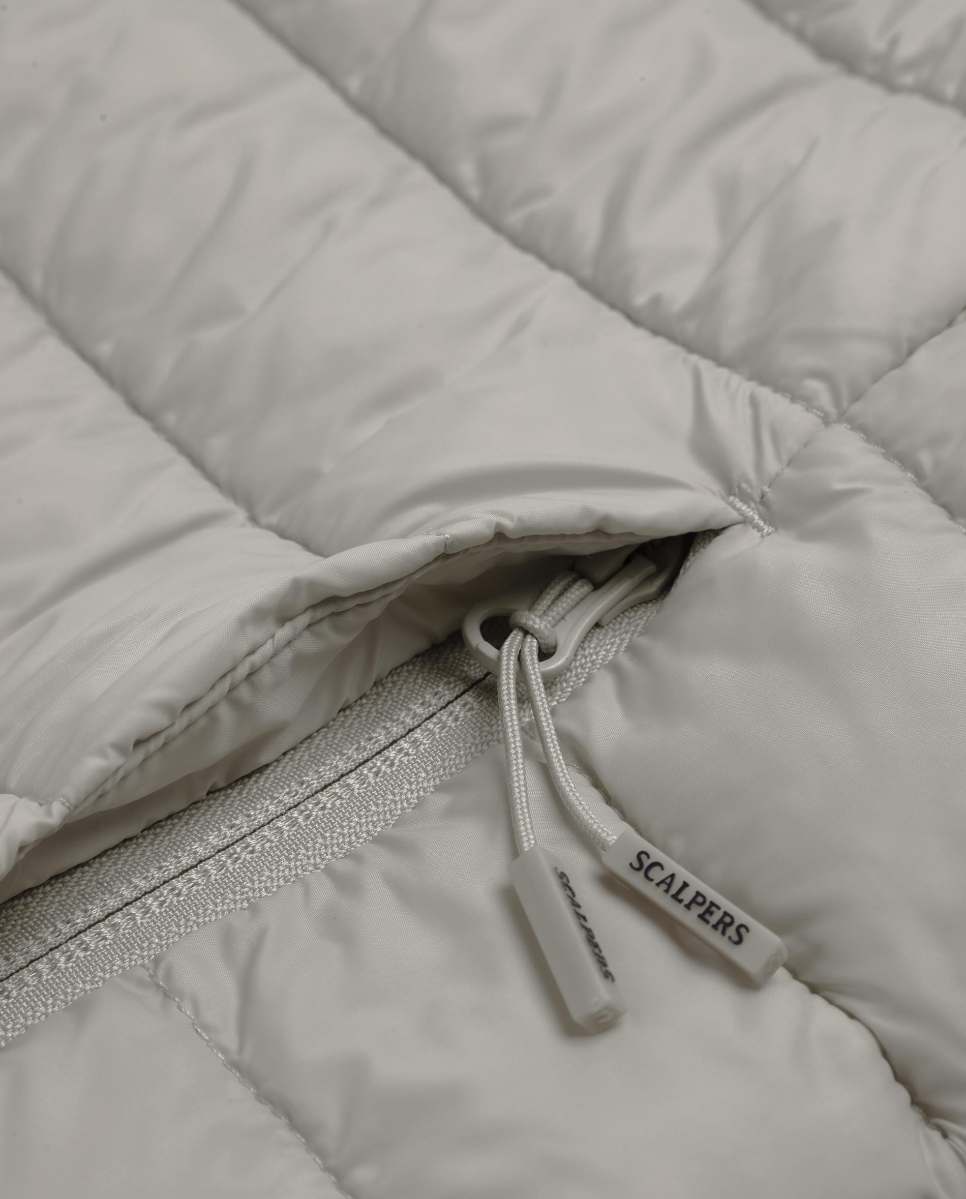 Plumífero com Gola Subida e Fecho Zip Pedra-5