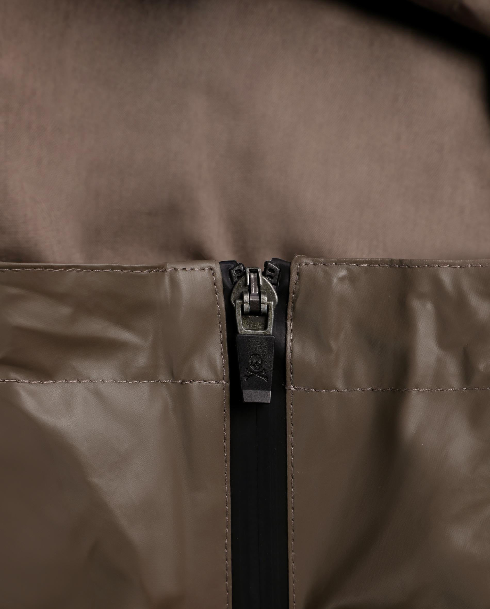 Chuva com Capuz e Fecho Zip Castanho-3