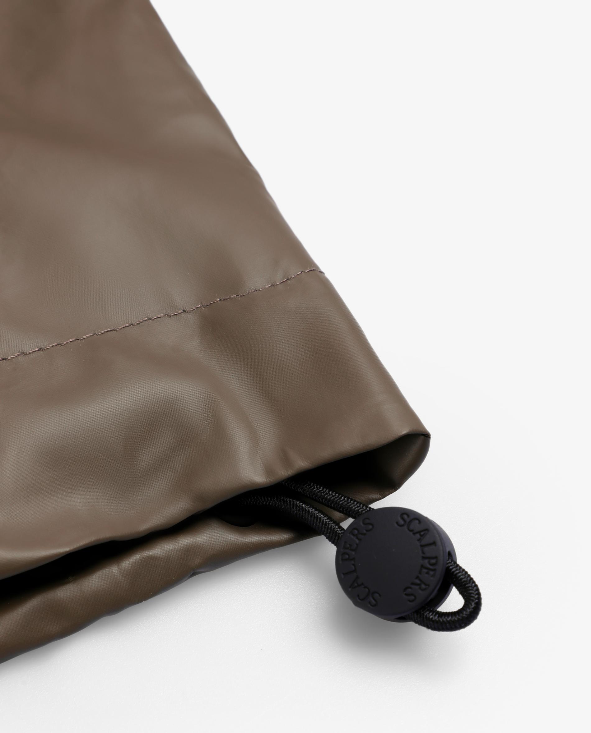 Chuva com Capuz e Fecho Zip Castanho-5