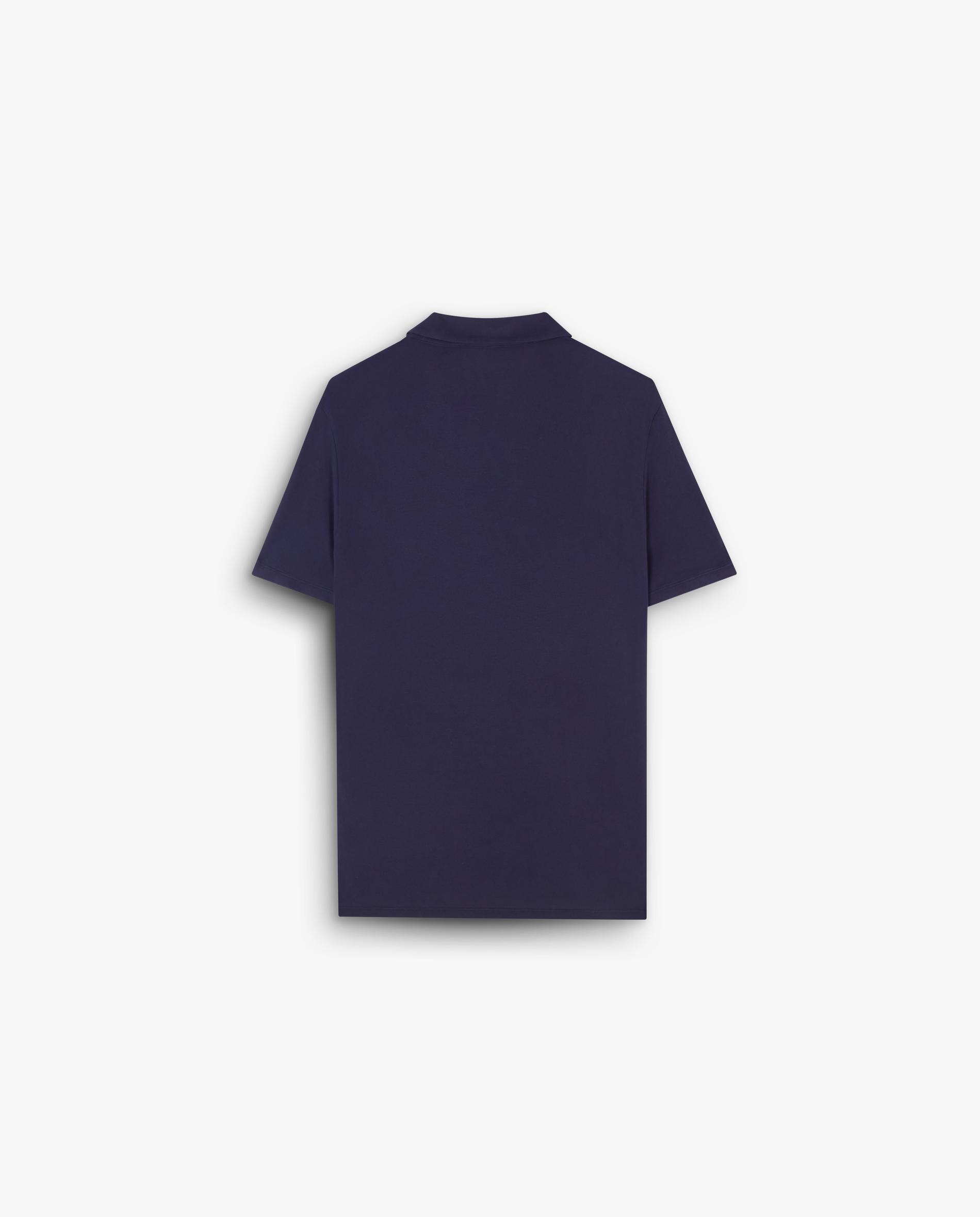 Polo de Manga Curta com Gola e Aba Aberta Navy-6