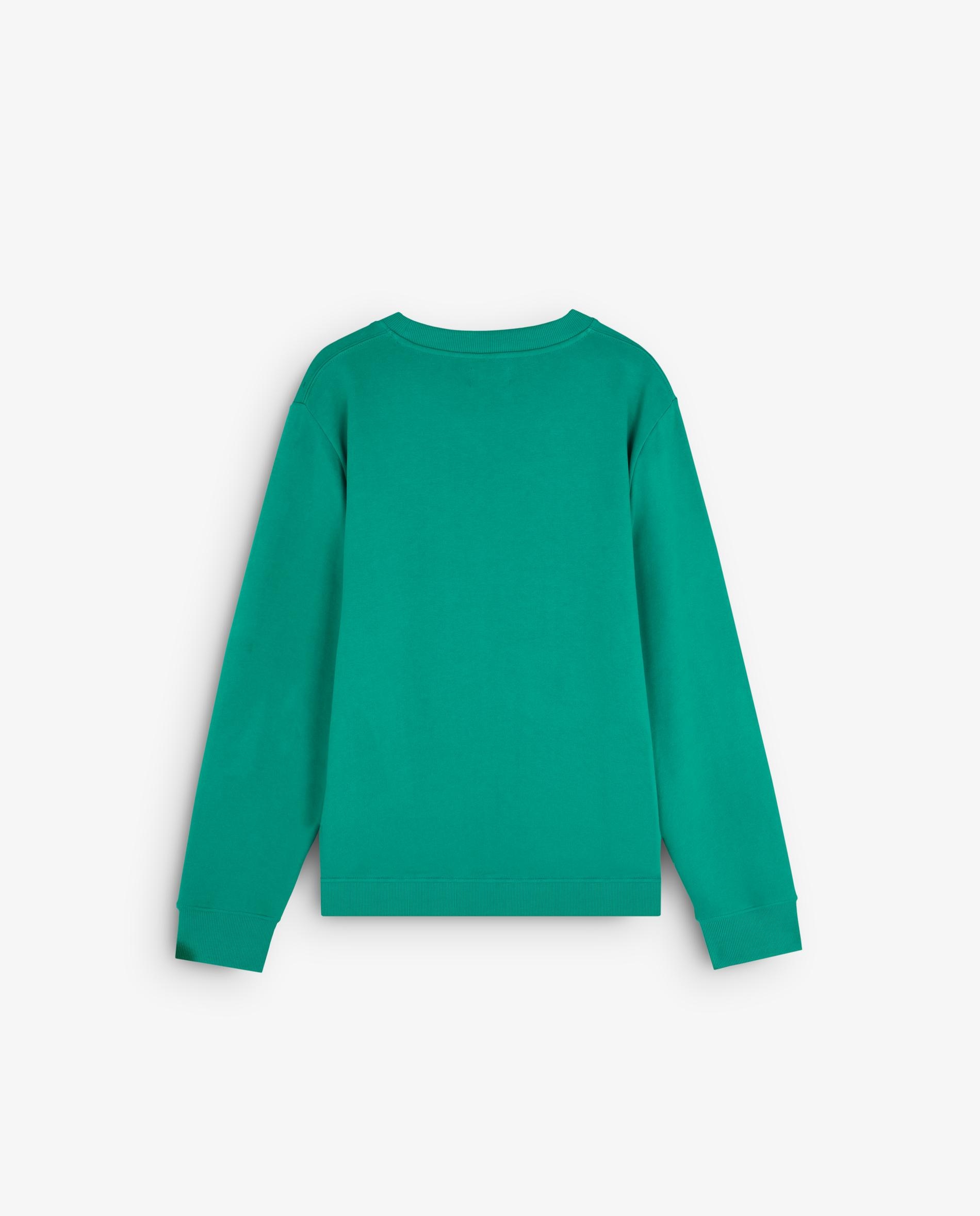 Sweatshirt sem Capuz de Algodão Lisa Verde-6