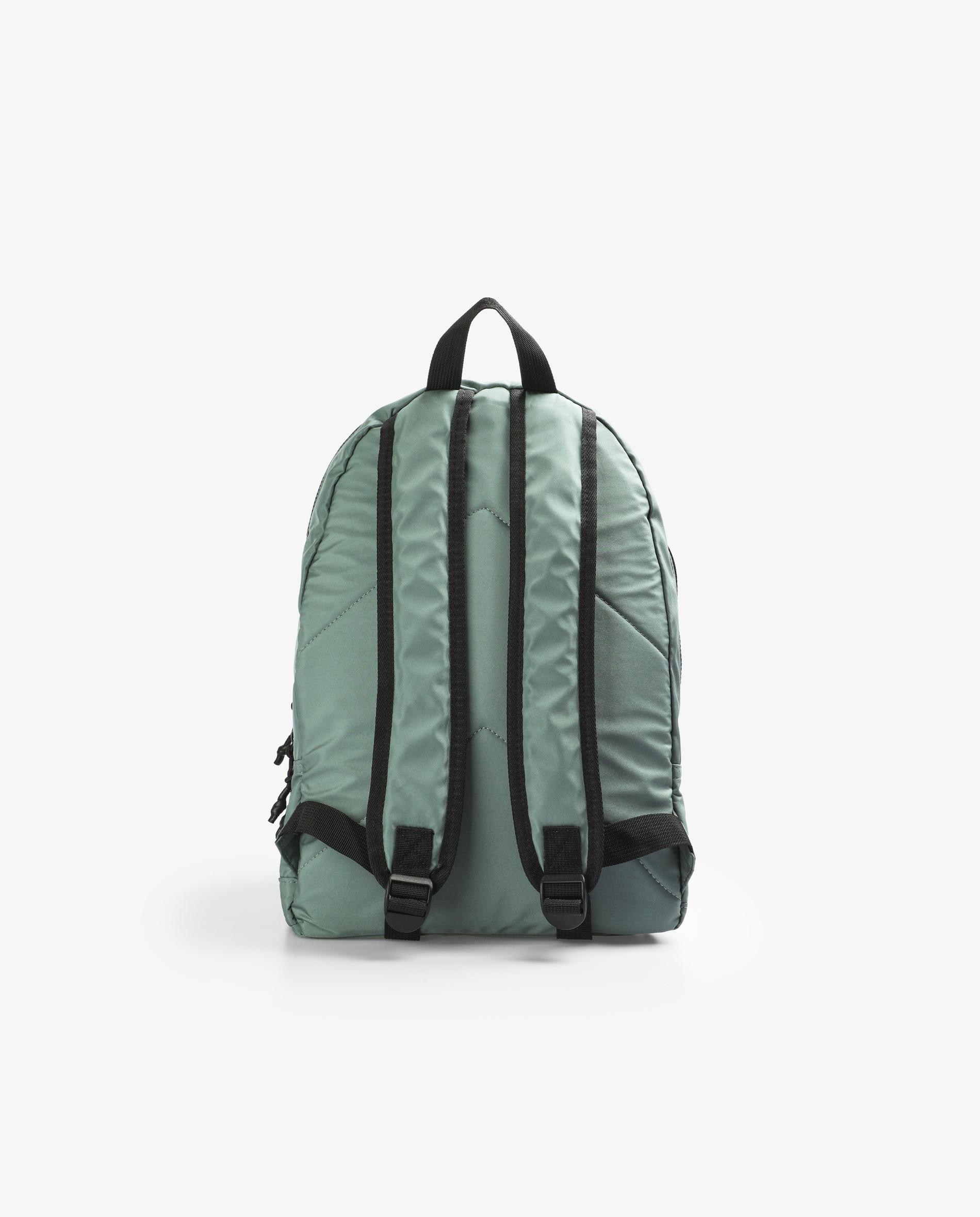 Mochila em Tecido Técnico com Bolso Frontal Verde Água-2