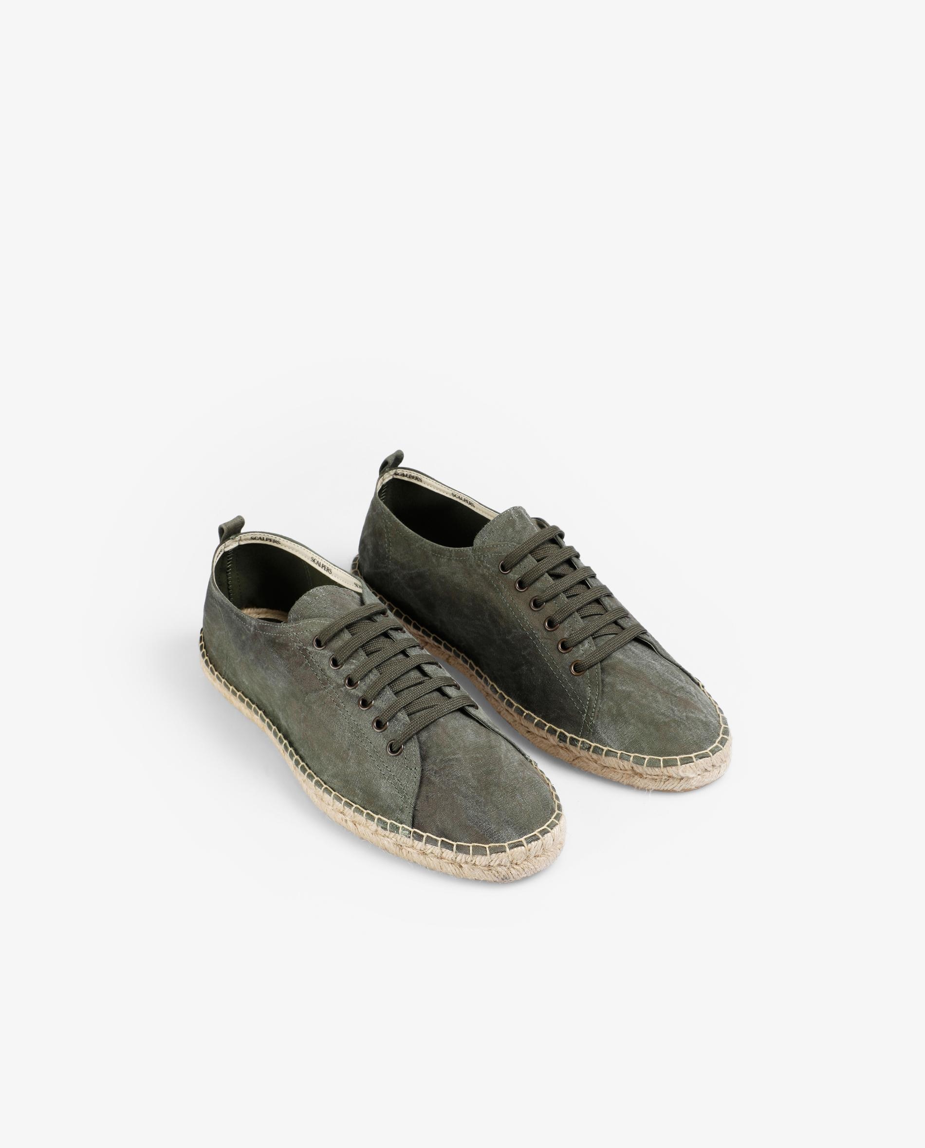 Sapatilhas Retro Estilo Alpercata com Sola de Juta Verde-escuro-2