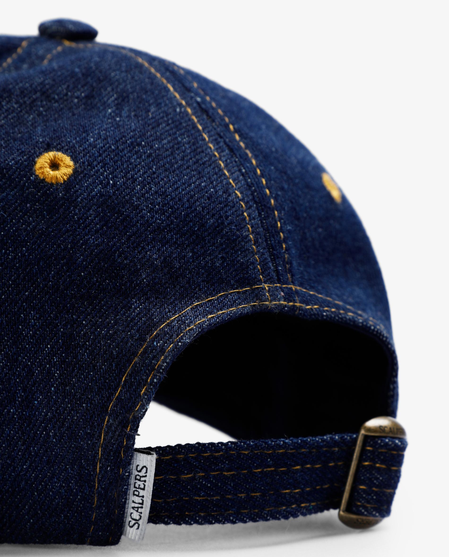 Boné Baseball Ajustável com Pespontos em Contraste Denim-4