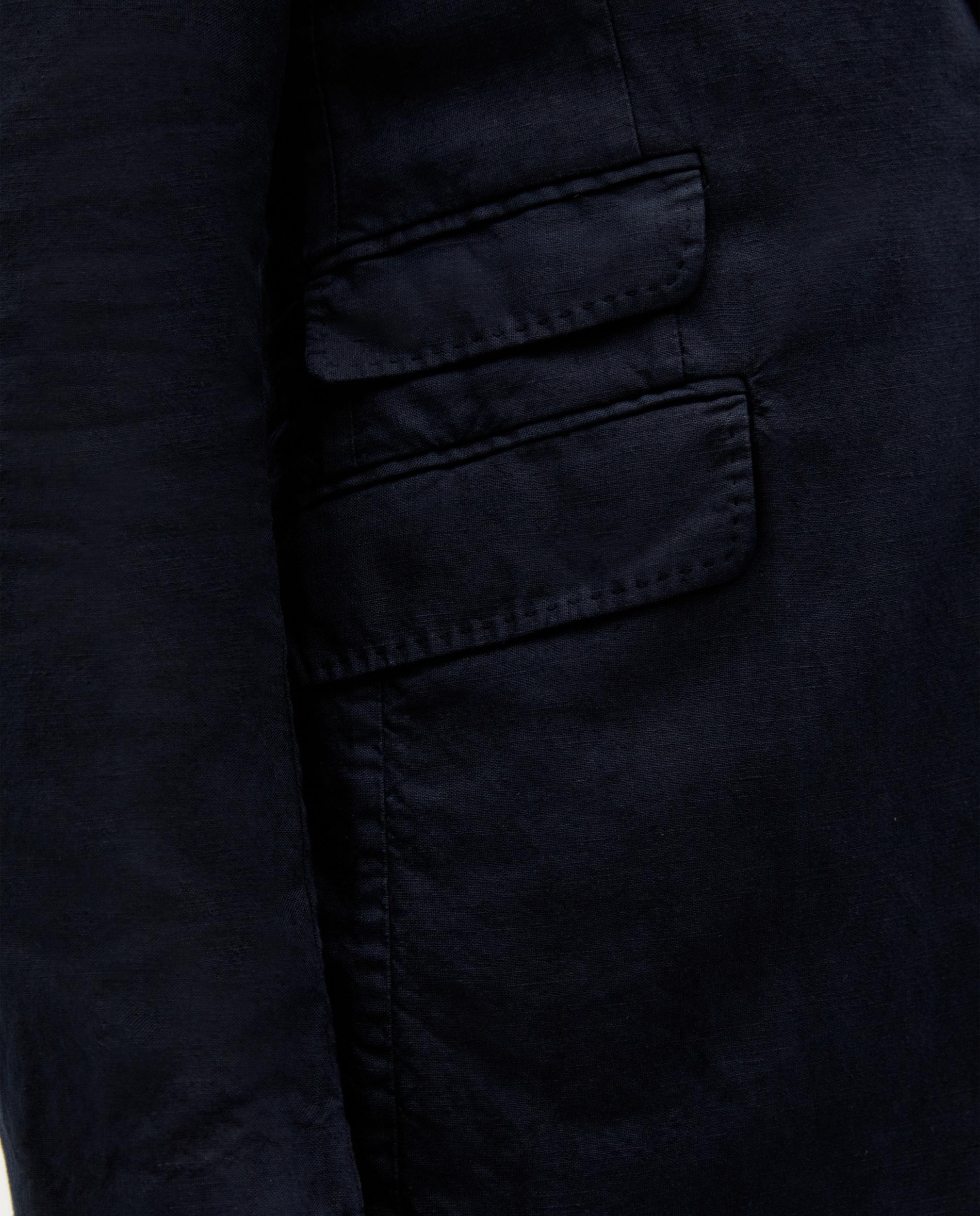 Fato Regular Fit em Mescla de Algodão e Linho Liso Navy-4