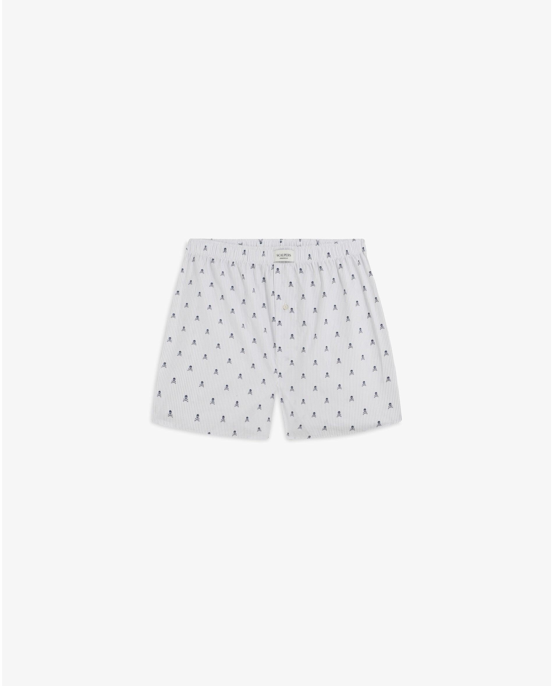 Pack de 2 Boxers de Tecido em Algodão 100% Estampados Branco-3
